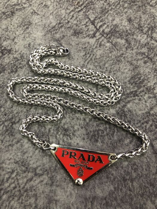 Custom 💥Prada Red Pendant Made into Necklace Chain Size ONE SIZE - 1 Preview