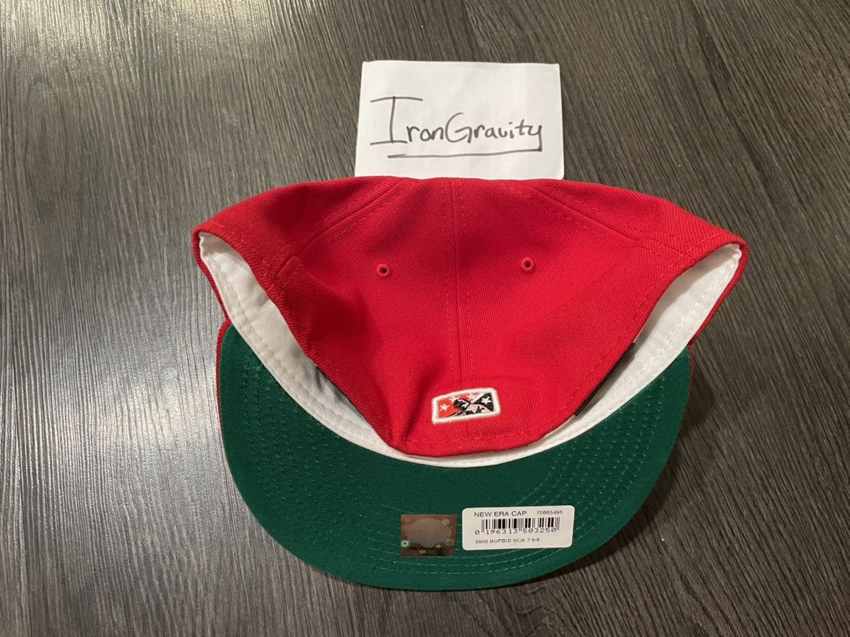 MLB × New Era × Topperz 7 1/2 Topperz Buffalo Bisons Red Throwback Fitted Hat Size ONE SIZE - 4 Thumbnail