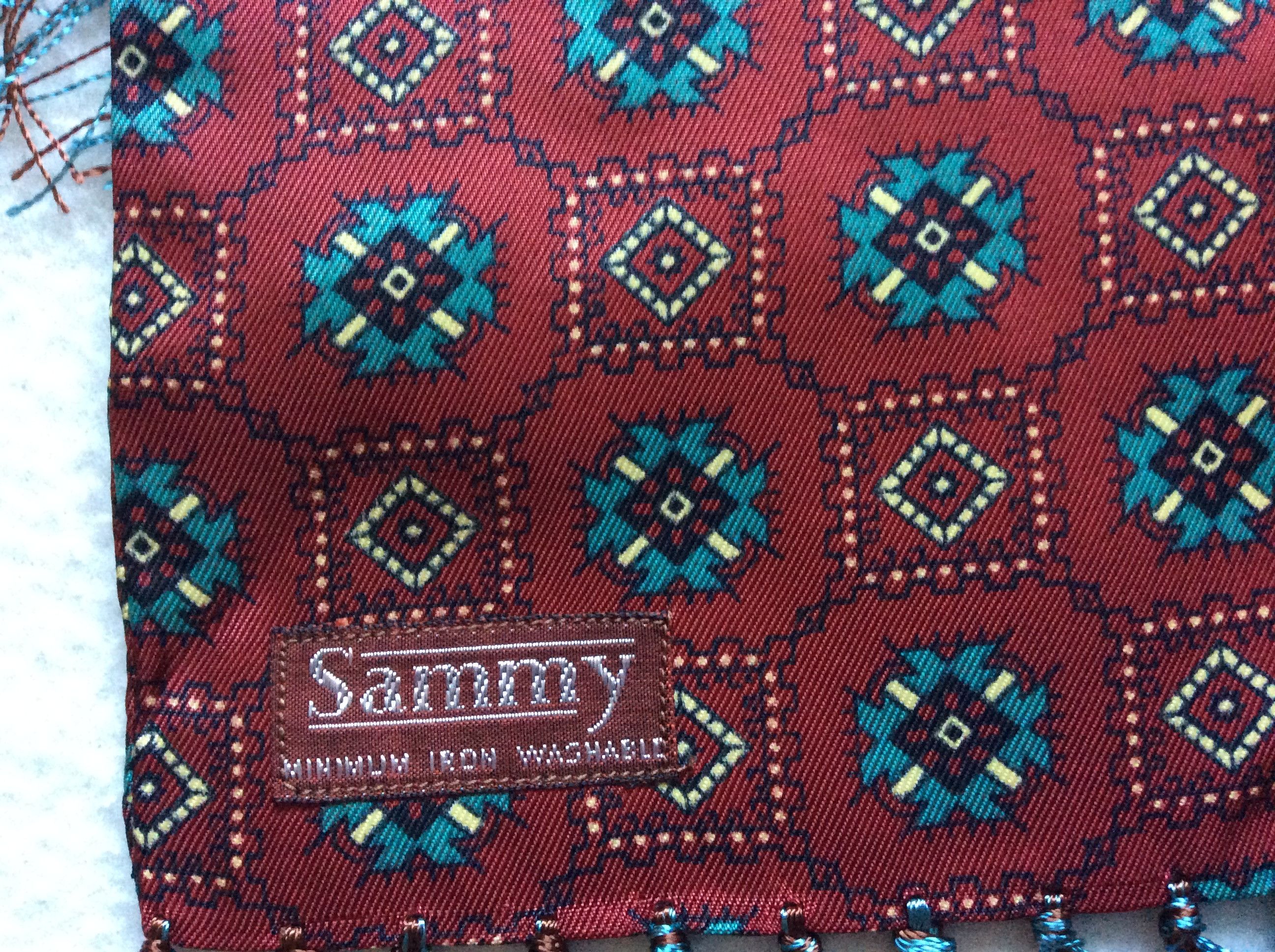 Vintage SAMMY Geometric Pattern Vintage Scarf Size ONE SIZE - 2 Thumbnail