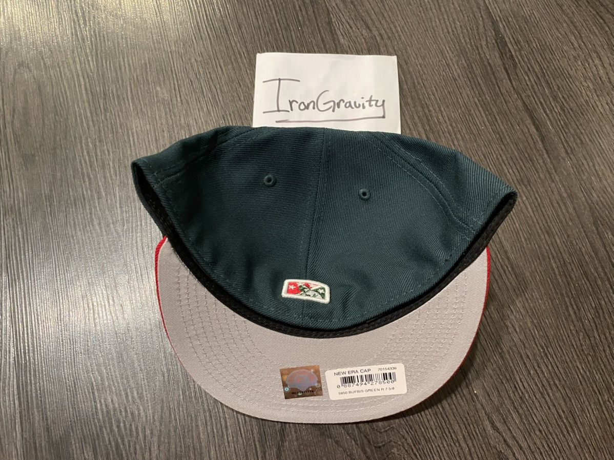 MLB × New Era × Topperz 7 5/8 Topperz Buffalo Bisons Green & Red Fitted Size ONE SIZE - 4 Thumbnail