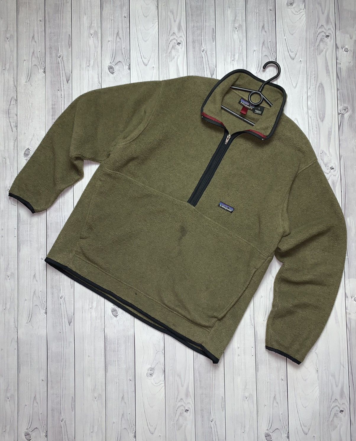 Patagonia × Vintage Vintage Patagonia Synchilla size L khaki Size US L / EU 52-54 / 3 - 1 Thumbnail