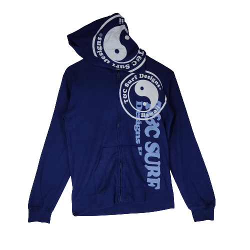 image of Surf Style T&c Surf Hawaii Ying Yang Big Logo Full Zipper Hoodies, Men's (Size Small)