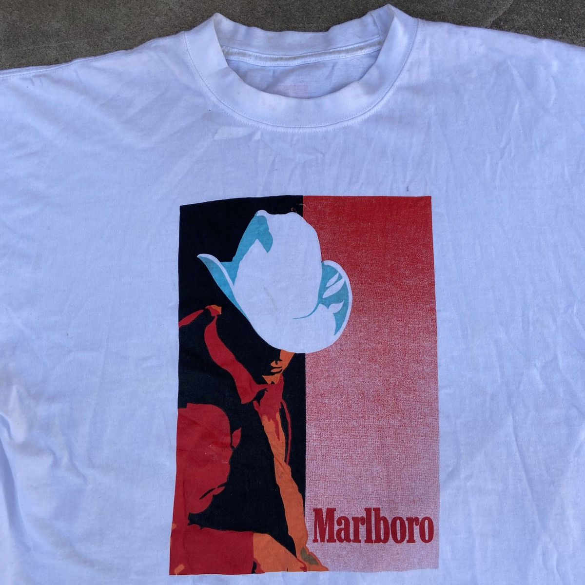 Marlboro 1980s MARLBORO ARCHIVE COWBOY PROMO CIGARETTES TEE - № 321 Size US L / EU 52-54 / 3 - 2 Thumbnail