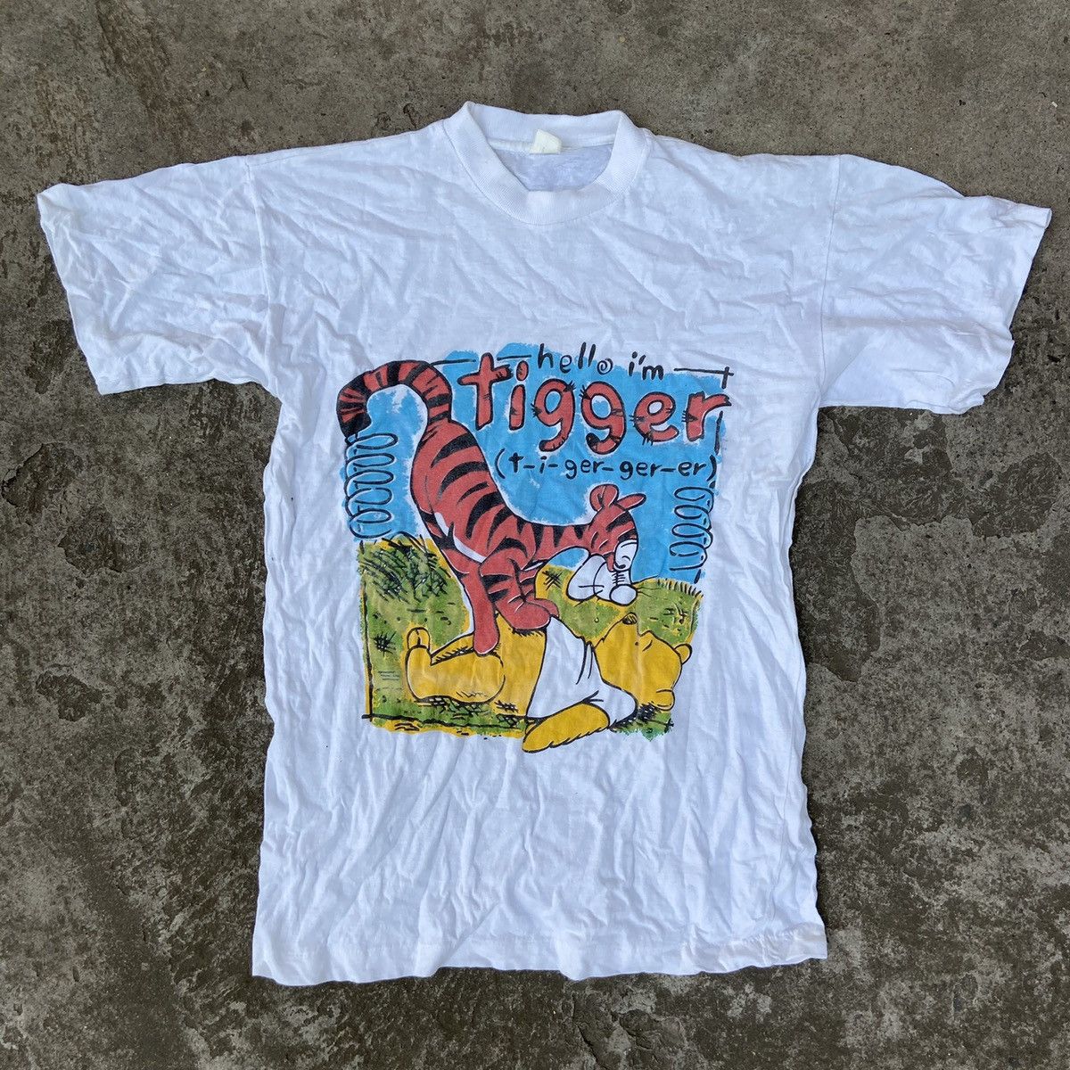 Disney 1980s WINNIE THE POOH VINTAGE SINGLE STITCHED TEE - № 418 Size US L / EU 52-54 / 3 - 1 Thumbnail
