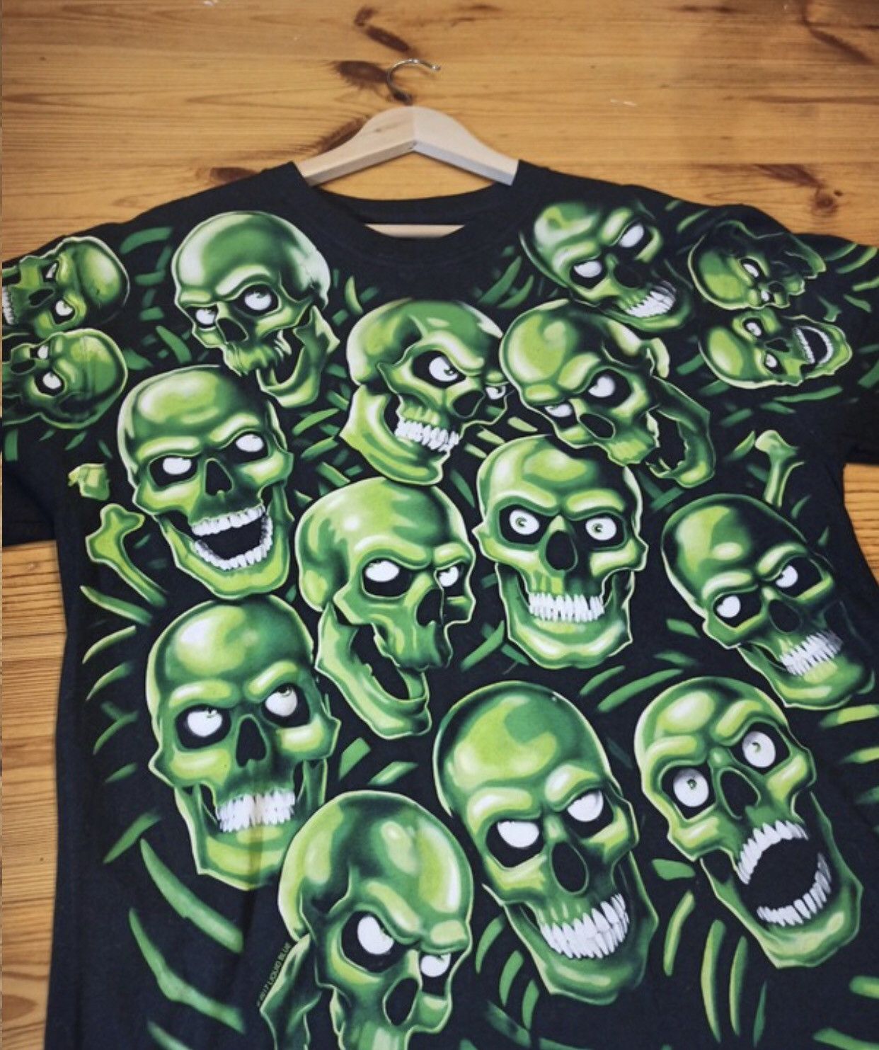 Other Very Rare Skull Tee green Liquid blue 90s Large Size US L / EU 52-54 / 3 - 2 Thumbnail