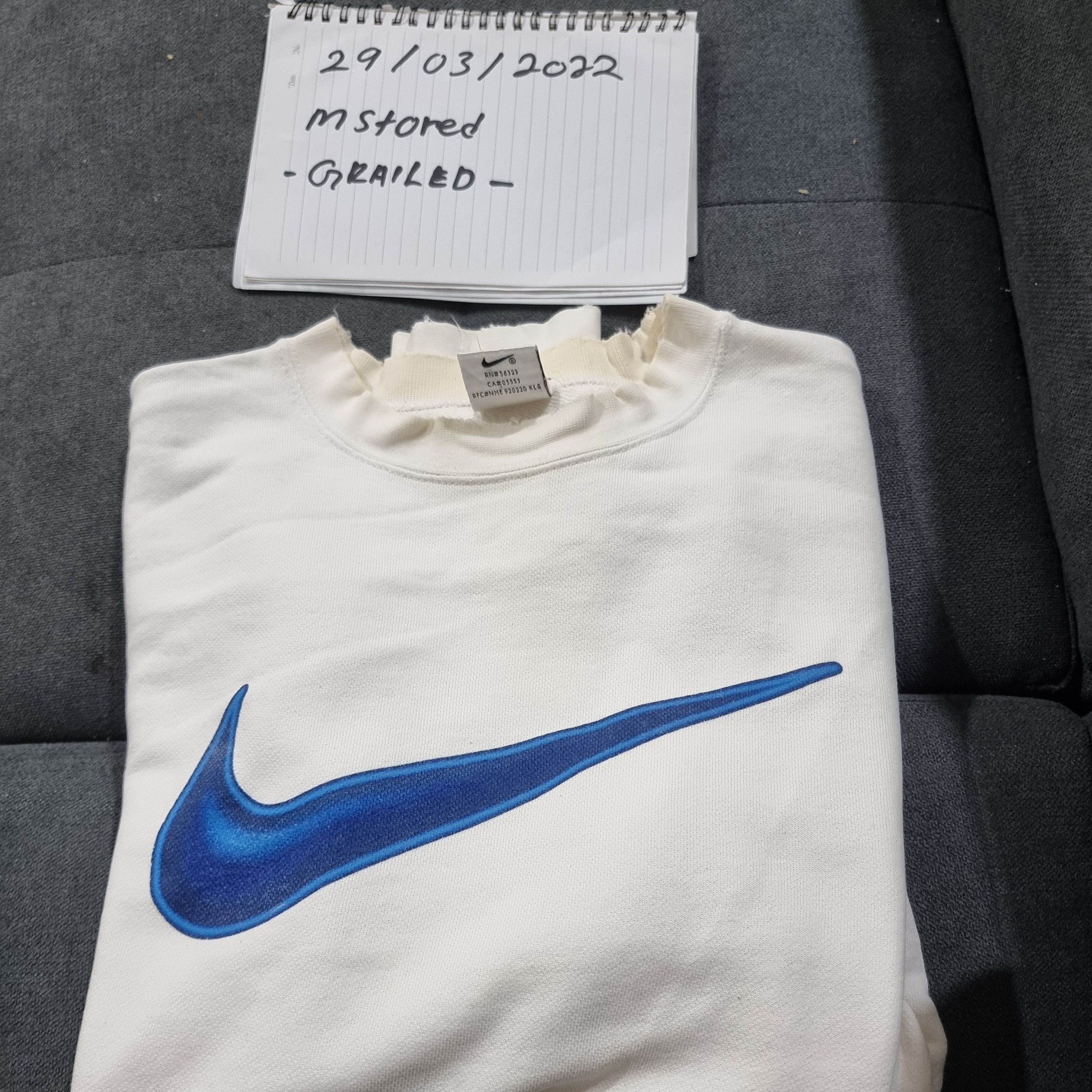 Nike × Vintage Swoosh nike 90s grey tag rare Size US L / EU 52-54 / 3 - 6 Thumbnail
