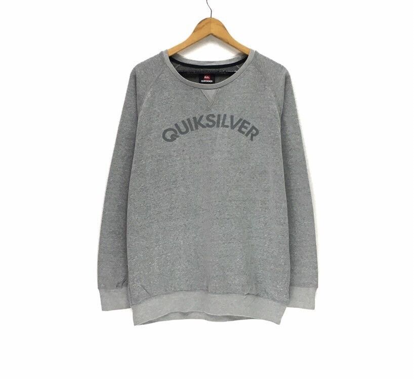Quicksilver Crewneck Sweatshirt Big Logo Spell Out Pullover