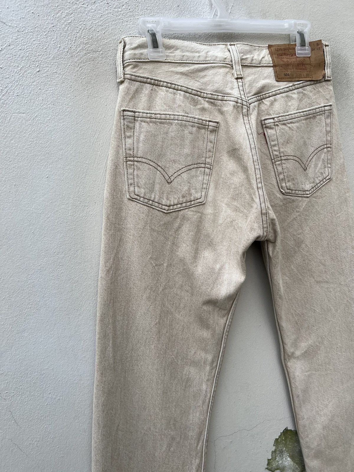 Levi's Vintage 1996 Levi’s 501 Fade Cream Denim Jeans Size US 29 - 16 Thumbnail