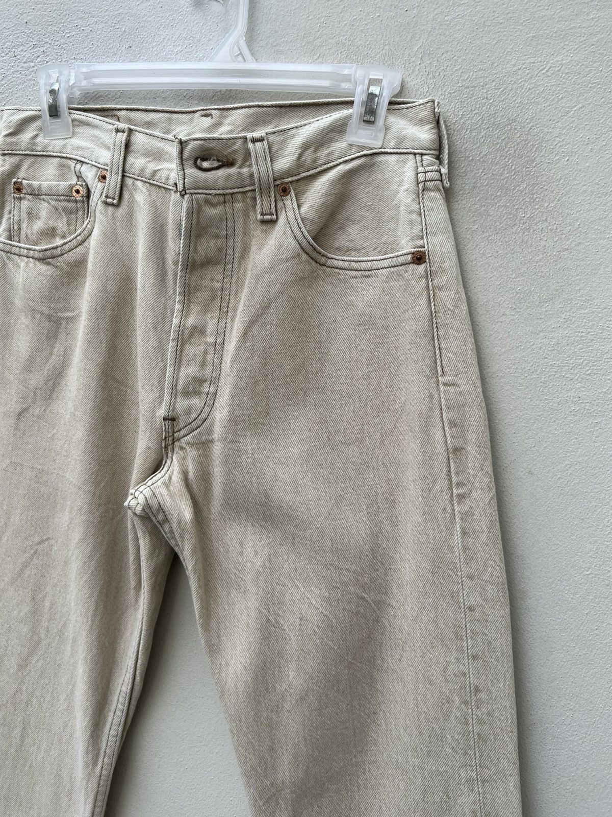 Levi's Vintage 1996 Levi’s 501 Fade Cream Denim Jeans Size US 29 - 11 Thumbnail