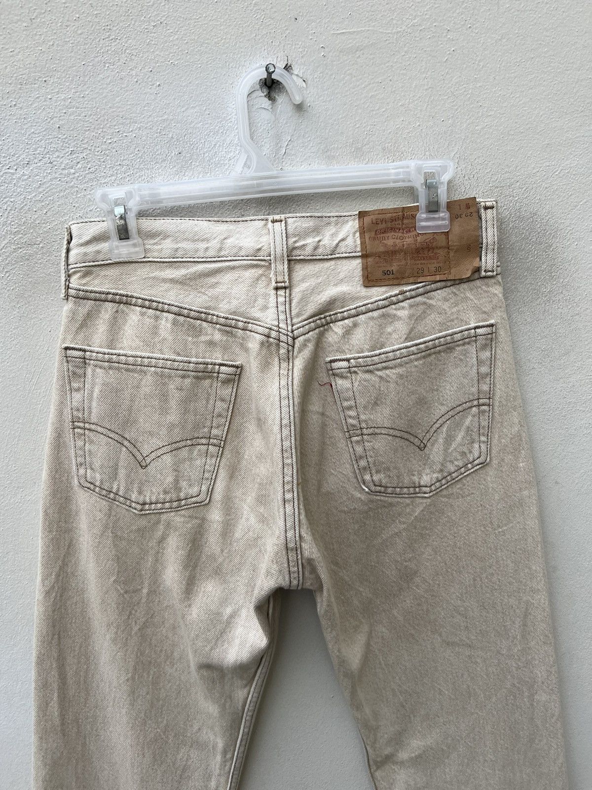 Levi's Vintage 1996 Levi’s 501 Fade Cream Denim Jeans Size US 29 - 15 Thumbnail