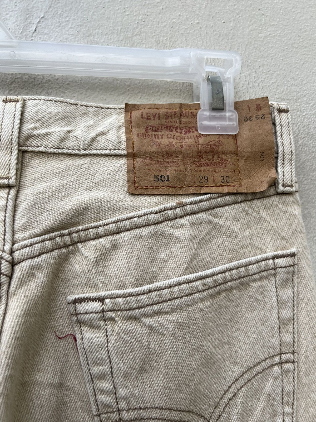 Levi's Vintage 1996 Levi’s 501 Fade Cream Denim Jeans Size US 29 - 19 Thumbnail
