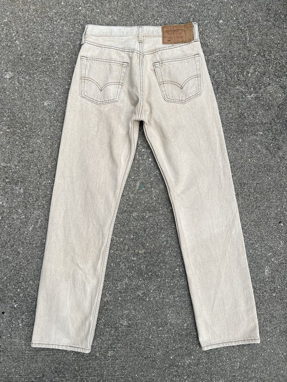 Levi's Vintage 1996 Levi’s 501 Fade Cream Denim Jeans Size US 29 - 5 Thumbnail