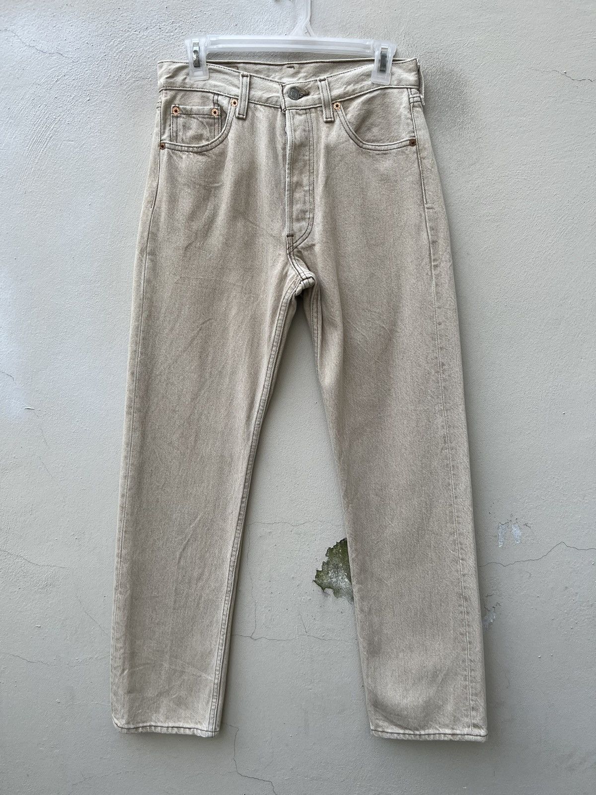 Levi's Vintage 1996 Levi’s 501 Fade Cream Denim Jeans Size US 29 - 6 Thumbnail