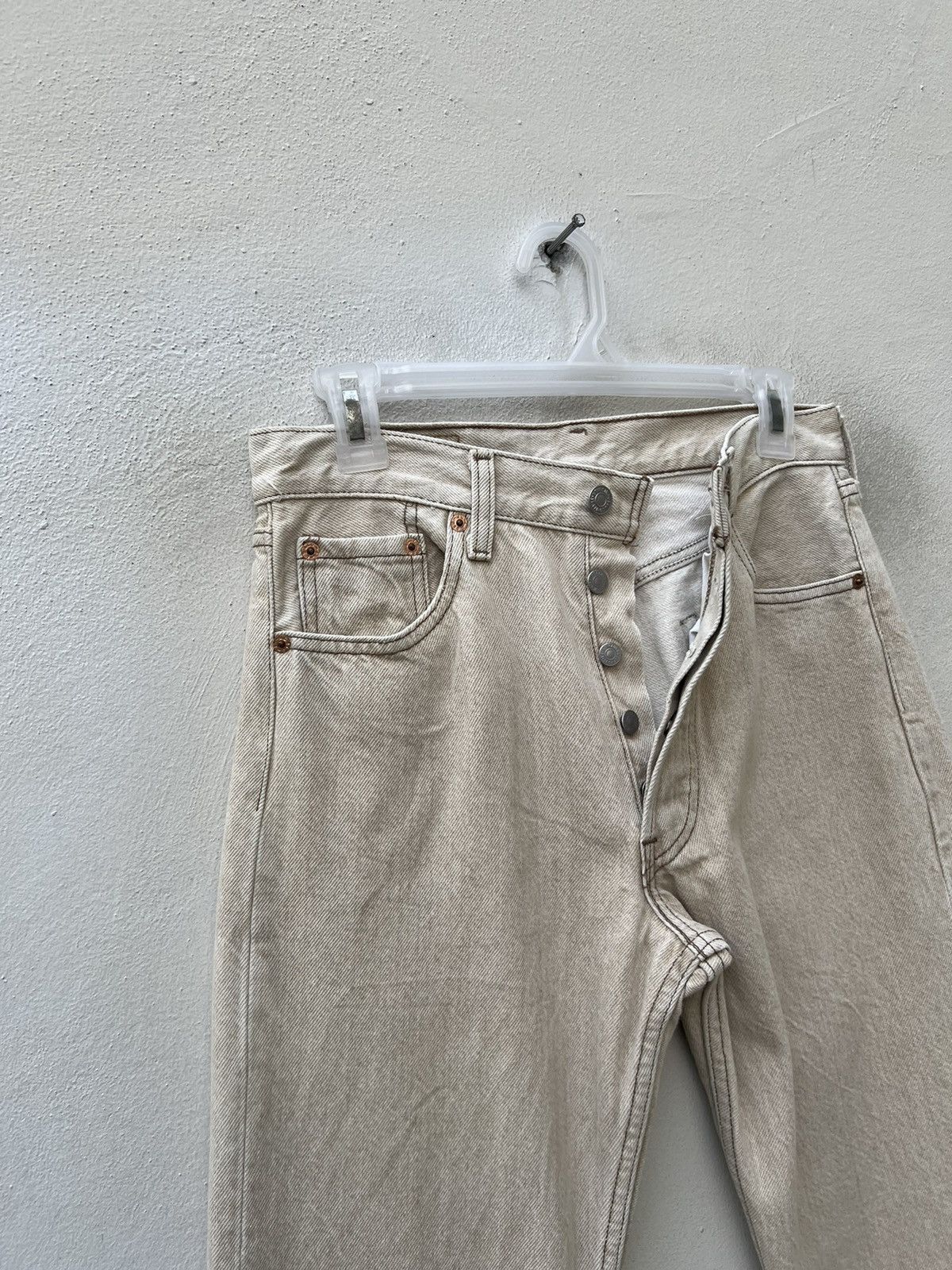 Levi's Vintage 1996 Levi’s 501 Fade Cream Denim Jeans Size US 29 - 8 Thumbnail