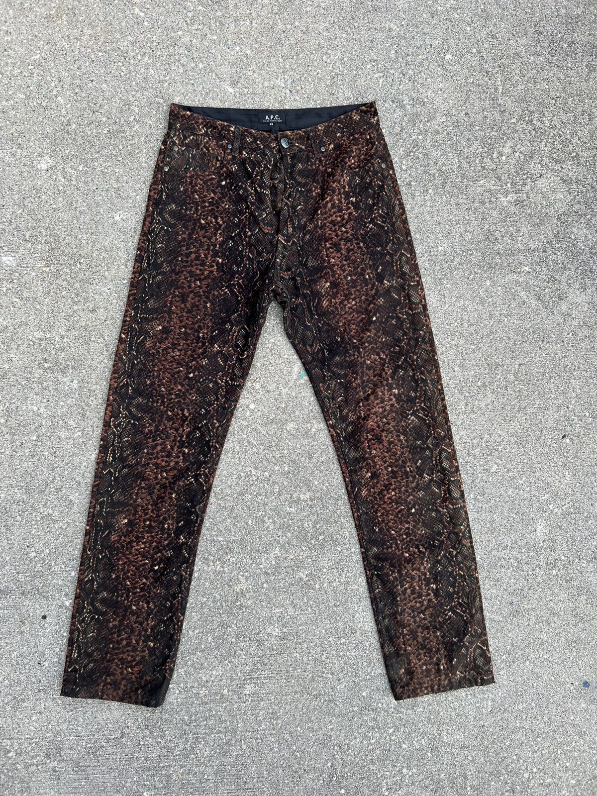 A.P.C. Vintage A.P.C. Python Scales Design Waxed Jeans Size US 28 / EU 44 - 1 Thumbnail