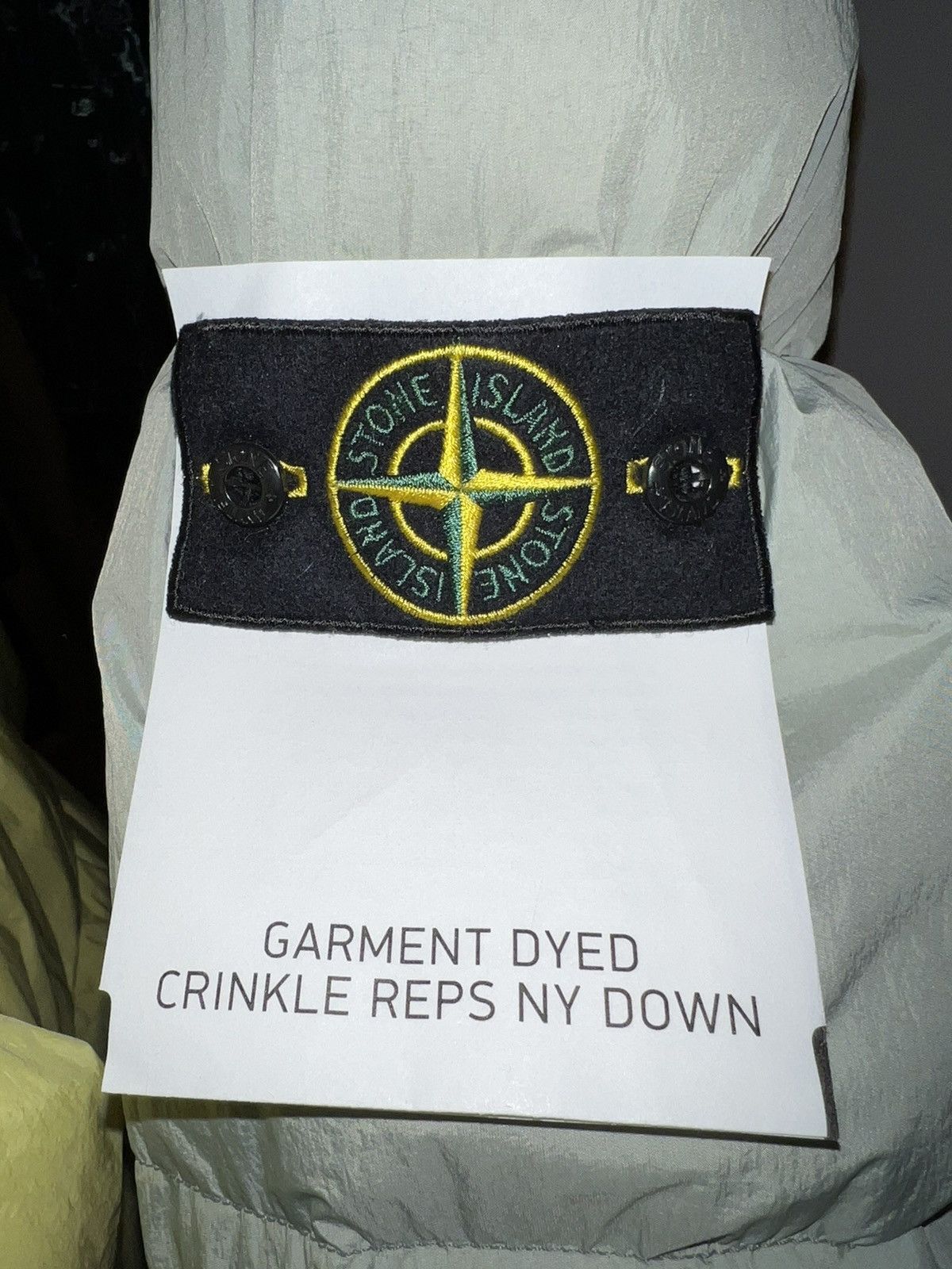 Stone Island NEW szM Sage Green Crinkle Reps Garment Dyed Puffer Coat Size US M / EU 48-50 / 2 - 6 Thumbnail