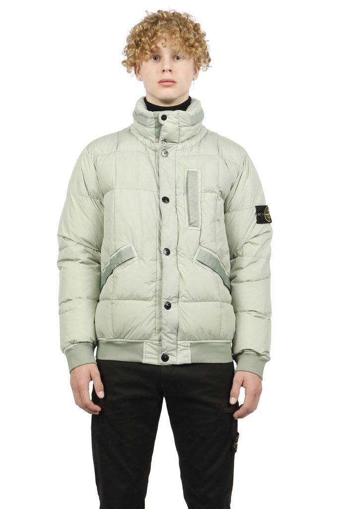 Stone Island NEW szM Sage Green Crinkle Reps Garment Dyed Puffer Coat Size US M / EU 48-50 / 2 - 1 Thumbnail