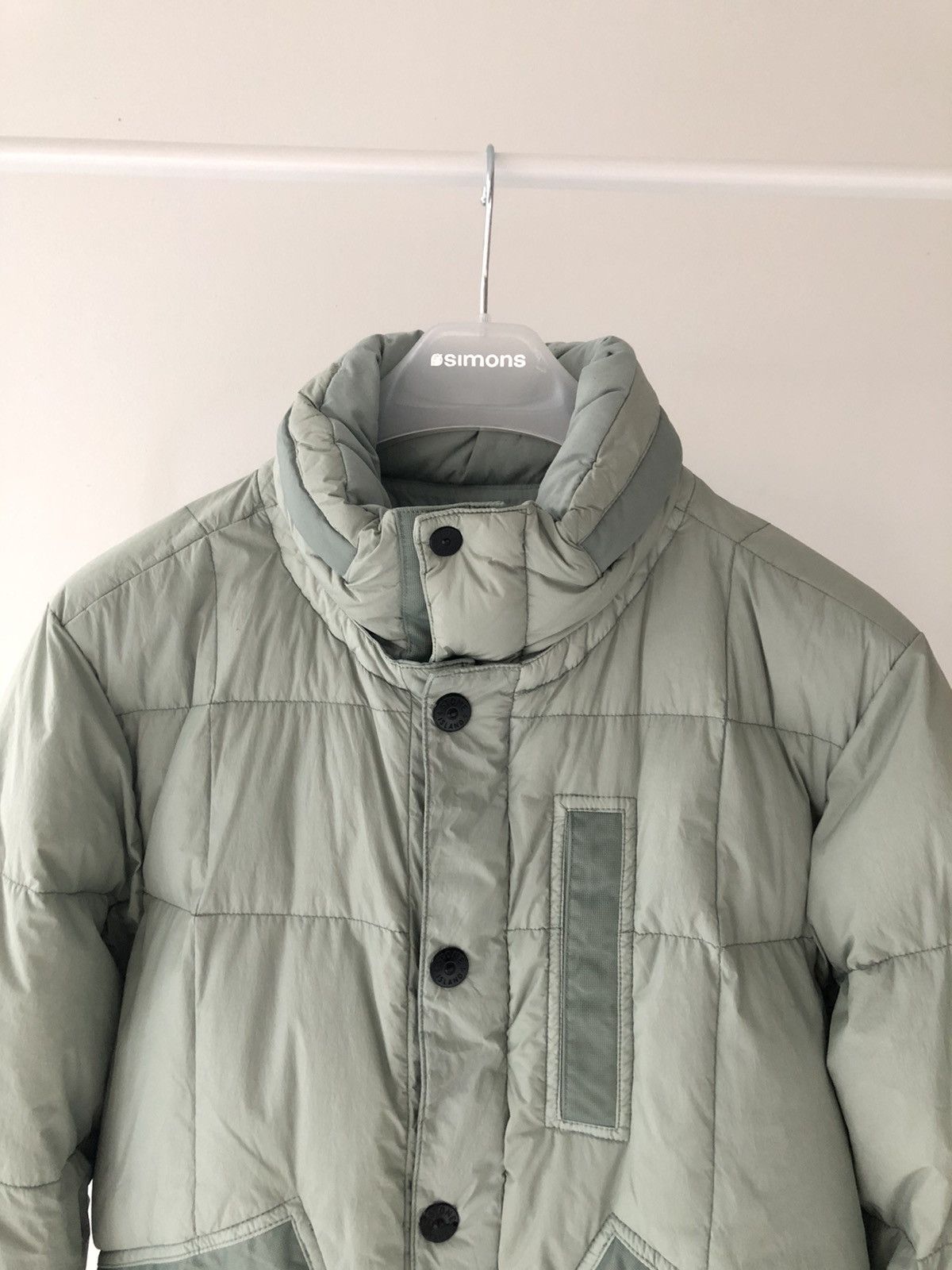 Stone Island NEW szM Sage Green Crinkle Reps Garment Dyed Puffer Coat Size US M / EU 48-50 / 2 - 3 Thumbnail