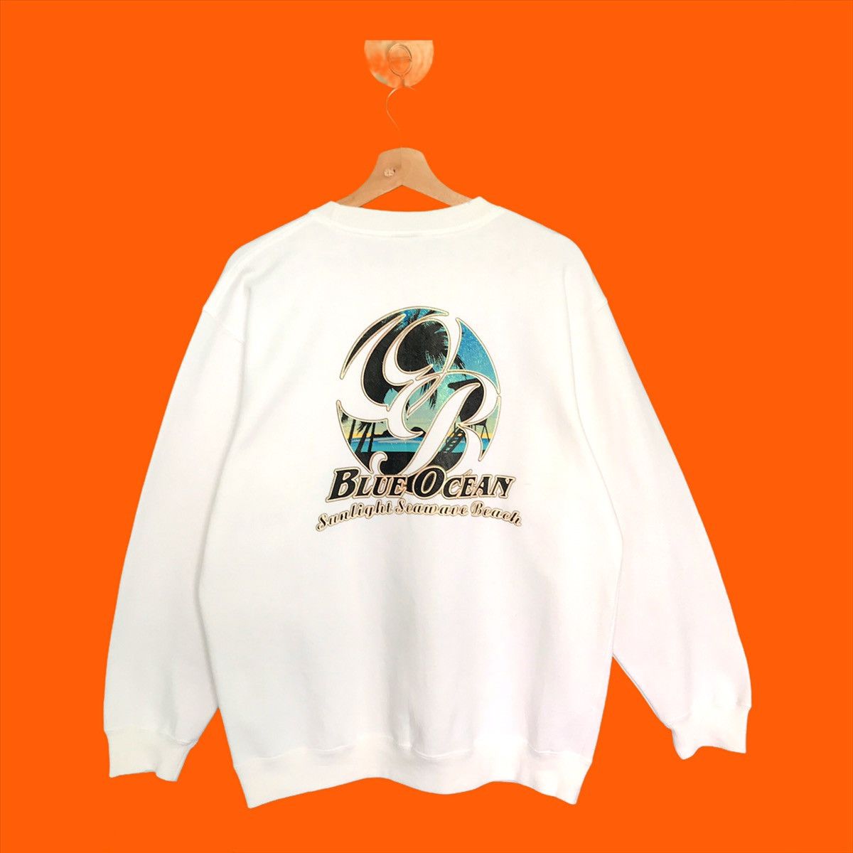 Quiksilver Blue Ocean Sunlight Seawave Beach Crewneck Sweatshirt Size US M / EU 48-50 / 2 - 3 Thumbnail