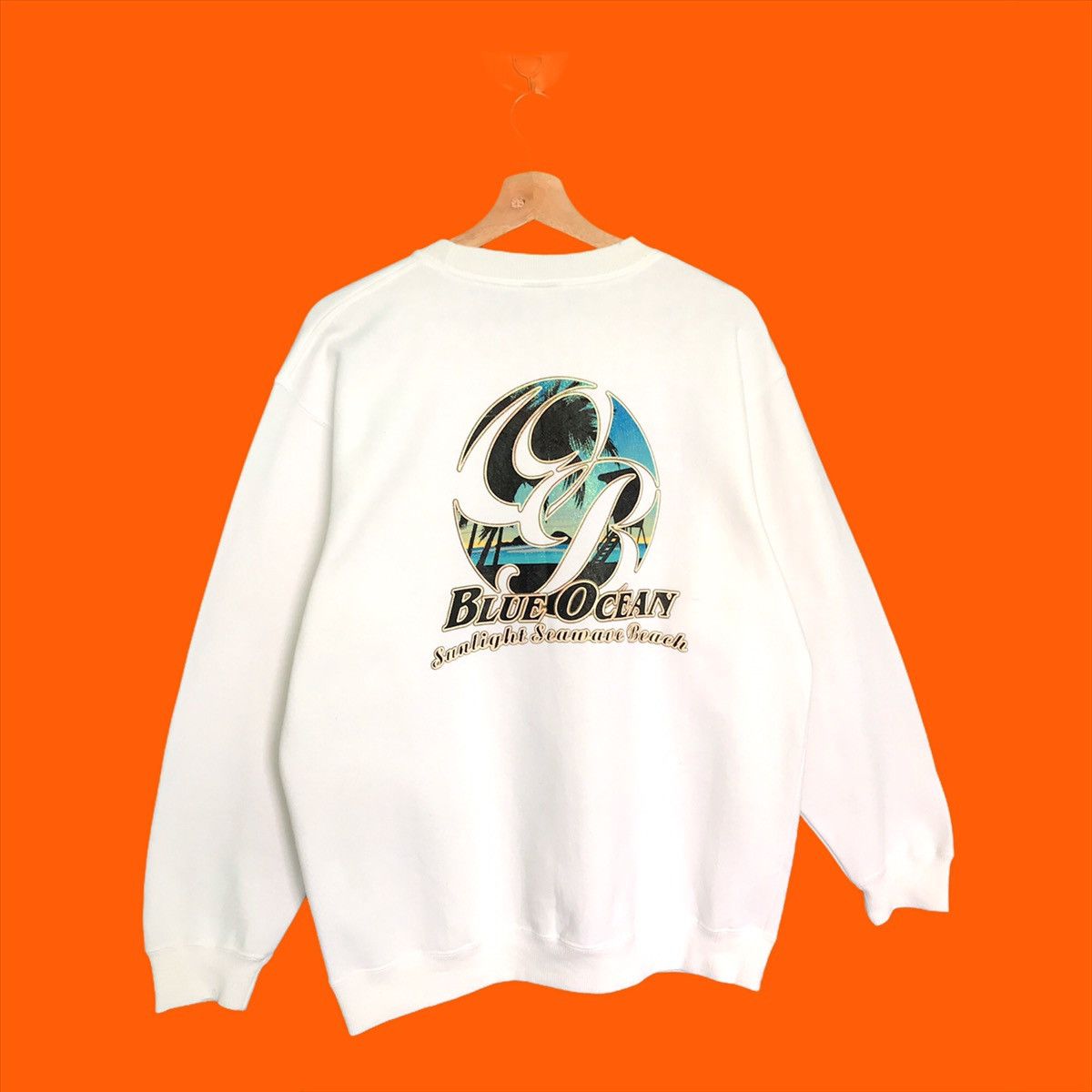 Quiksilver Blue Ocean Sunlight Seawave Beach Crewneck Sweatshirt Size US M / EU 48-50 / 2 - 2 Thumbnail