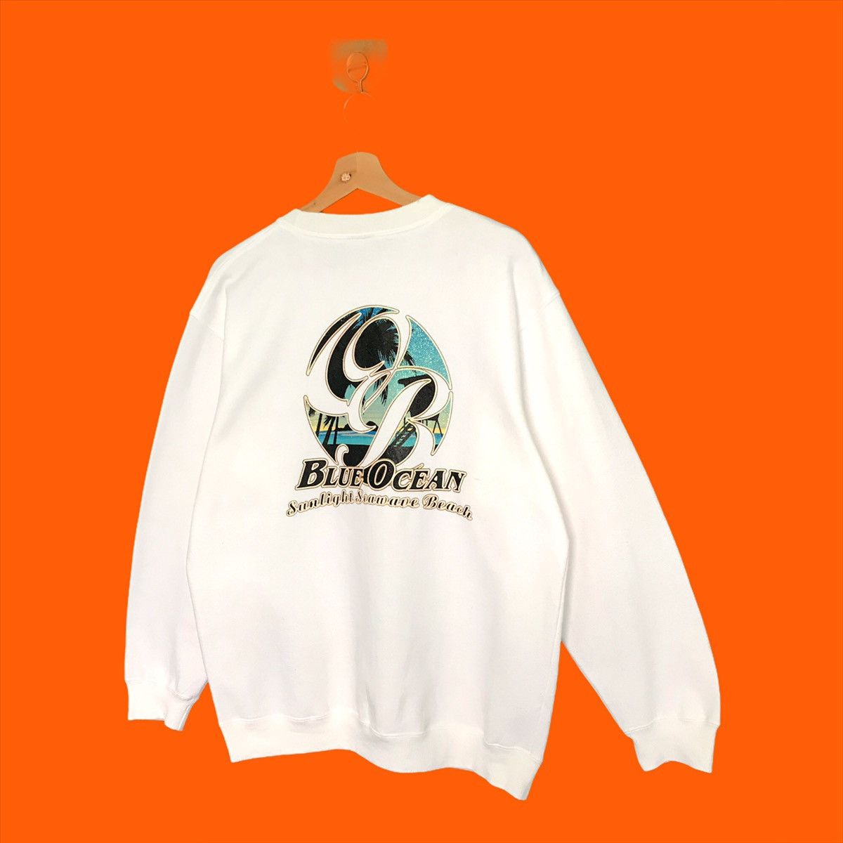 Quiksilver Blue Ocean Sunlight Seawave Beach Crewneck Sweatshirt Size US M / EU 48-50 / 2 - 1 Thumbnail