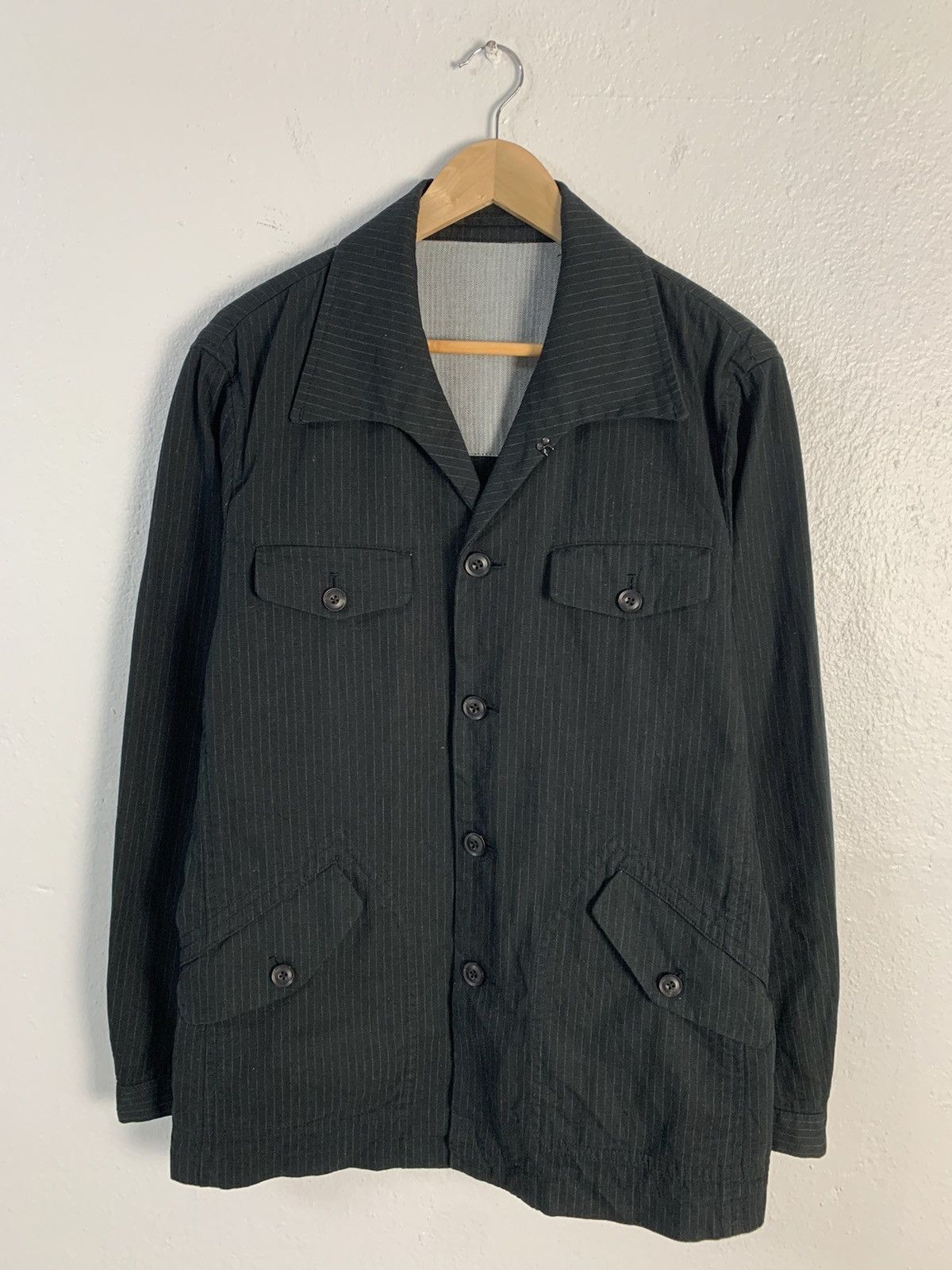 Japanese Brand Jun Men Stripe Jacket Size US L / EU 52-54 / 3 - 1 Thumbnail