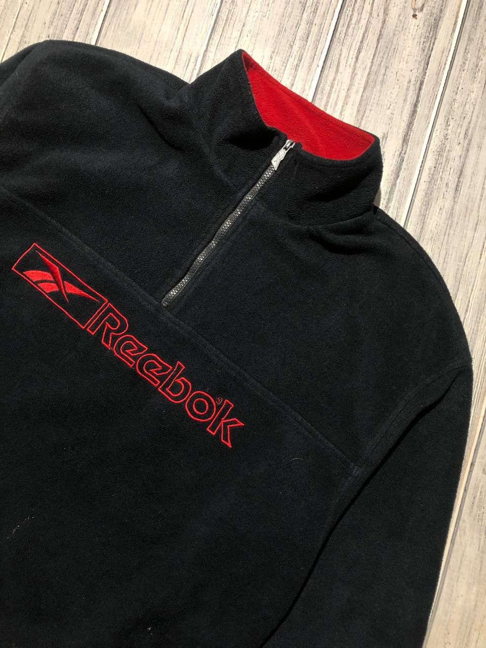 Reebok Vintage Reebok Fleece Jacket Half Zip Big Logo 1990s Size US XL / EU 56 / 4 - 2 Thumbnail