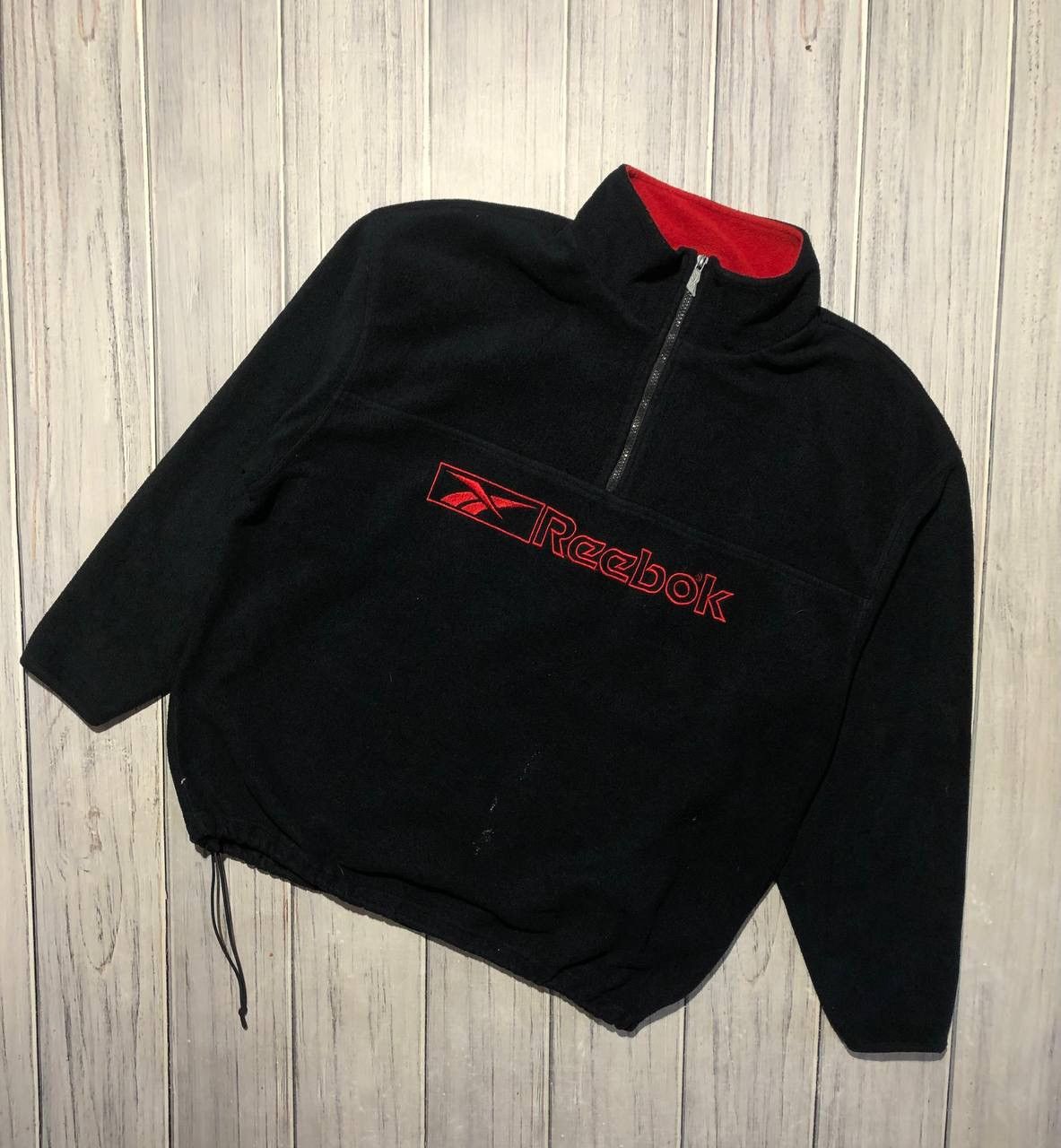 Reebok Vintage Reebok Fleece Jacket Half Zip Big Logo 1990s Size US XL / EU 56 / 4 - 1 Thumbnail