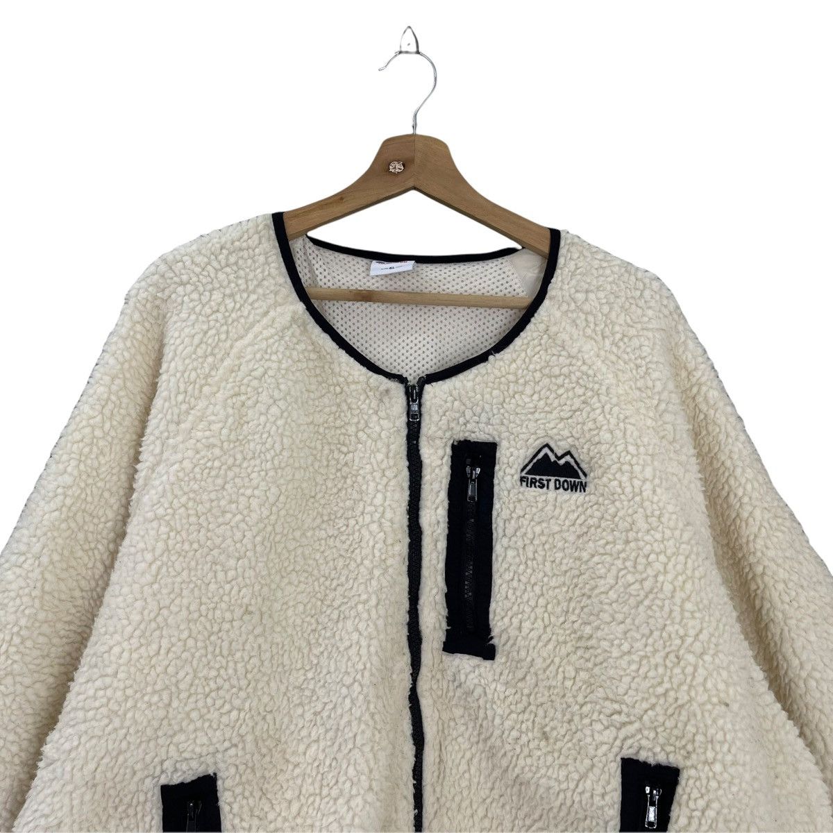 Aran Isles Knitwear × Japanese Brand Vintage 90s First Down Zipper Fleece Oversize M Size US M / EU 48-50 / 2 - 4 Thumbnail