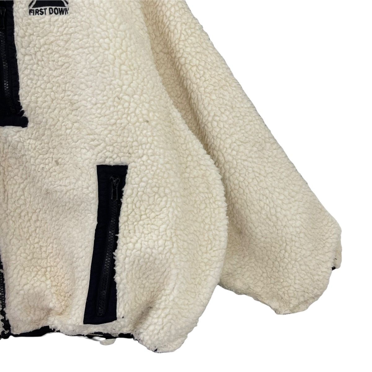 Aran Isles Knitwear × Japanese Brand Vintage 90s First Down Zipper Fleece Oversize M Size US M / EU 48-50 / 2 - 6 Thumbnail