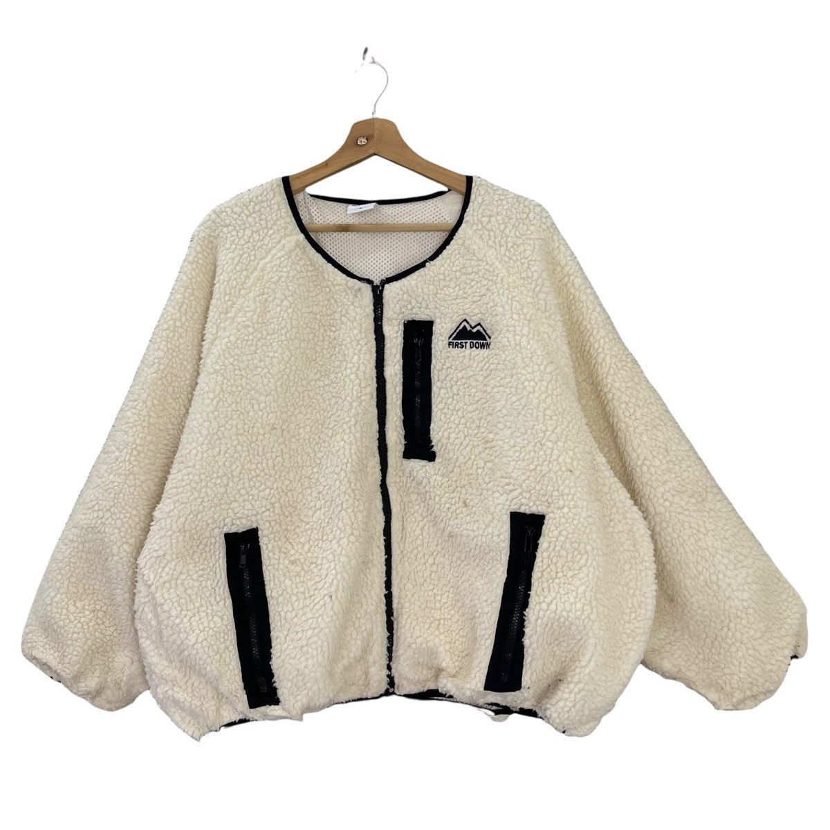 Aran Isles Knitwear × Japanese Brand Vintage 90s First Down Zipper Fleece Oversize M Size US M / EU 48-50 / 2 - 3 Thumbnail