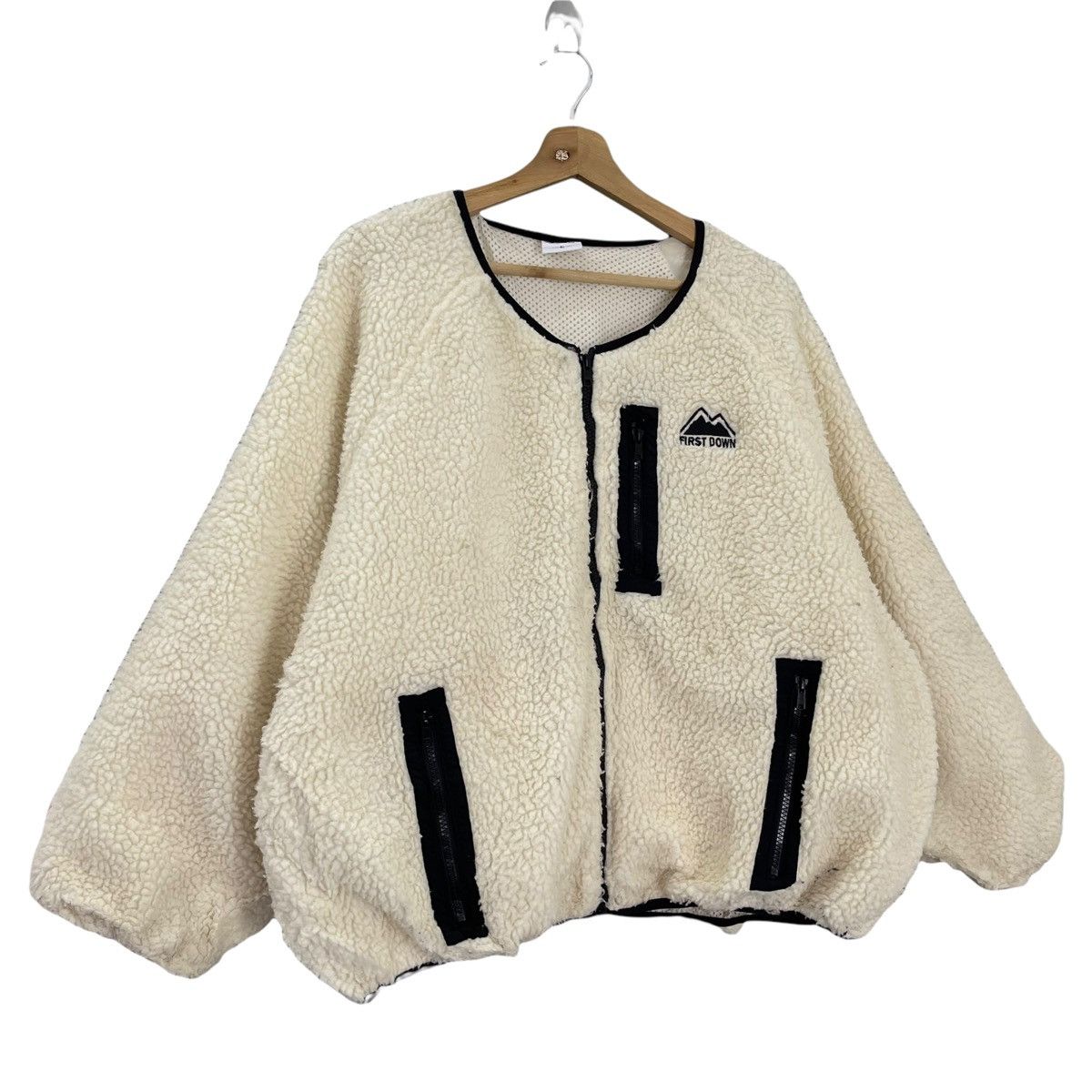 Aran Isles Knitwear × Japanese Brand Vintage 90s First Down Zipper Fleece Oversize M Size US M / EU 48-50 / 2 - 2 Thumbnail