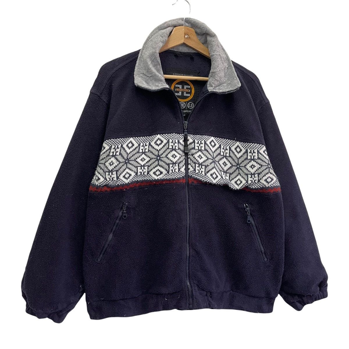 Aran Isles Knitwear Vintage 90s Leyton House Racing Team Fullzip Fleece Size L Size US L / EU 52-54 / 3 - 2 Thumbnail