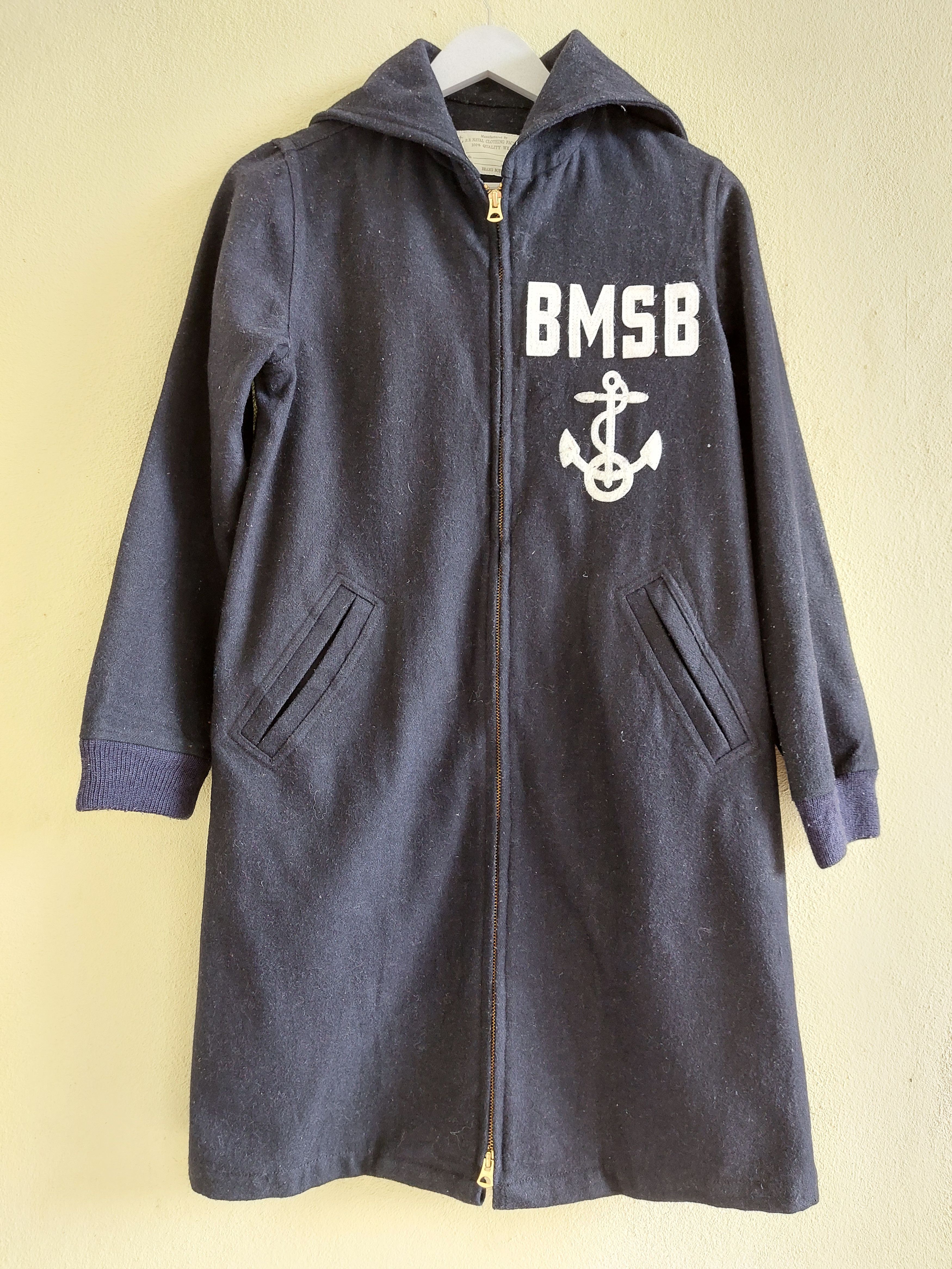 BEAMS BOY patches wool zipper overcoat