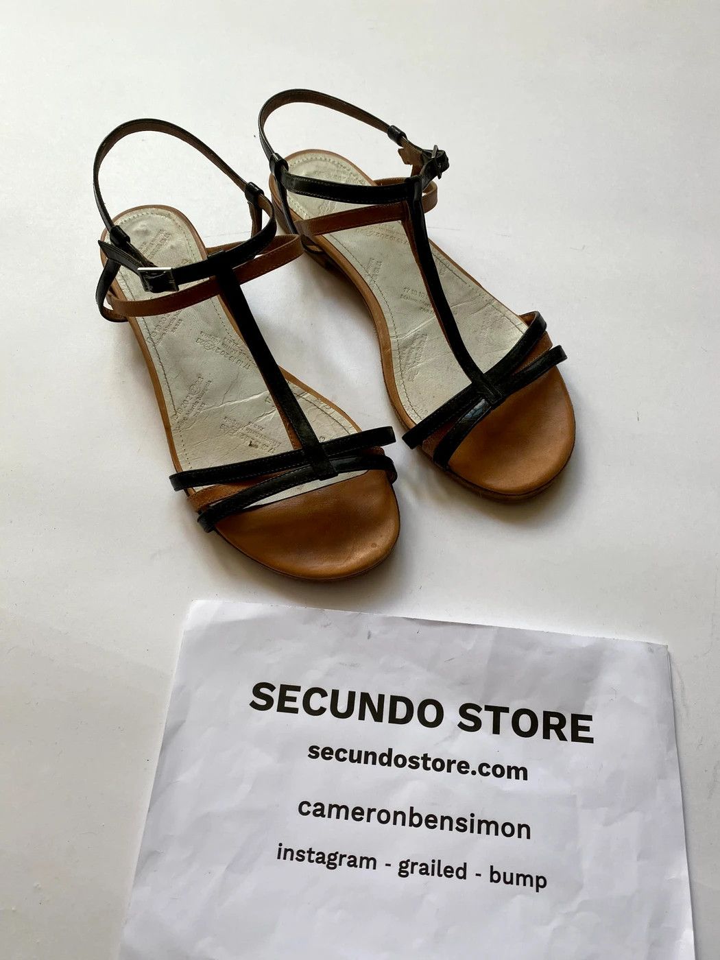 Maison Margiela ⚡️QUICK SALE⚡️ Maison Martin Margiela Black/Tan Sandals Size US 6 / IT 36 - 2 Thumbnail