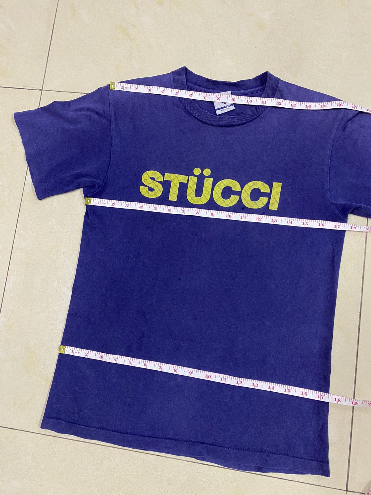 Stussy × Vintage Vintage Stussy Monogram Stucci Faded Distressed Tshirt Size US S / EU 44-46 / 1 - 16 Thumbnail