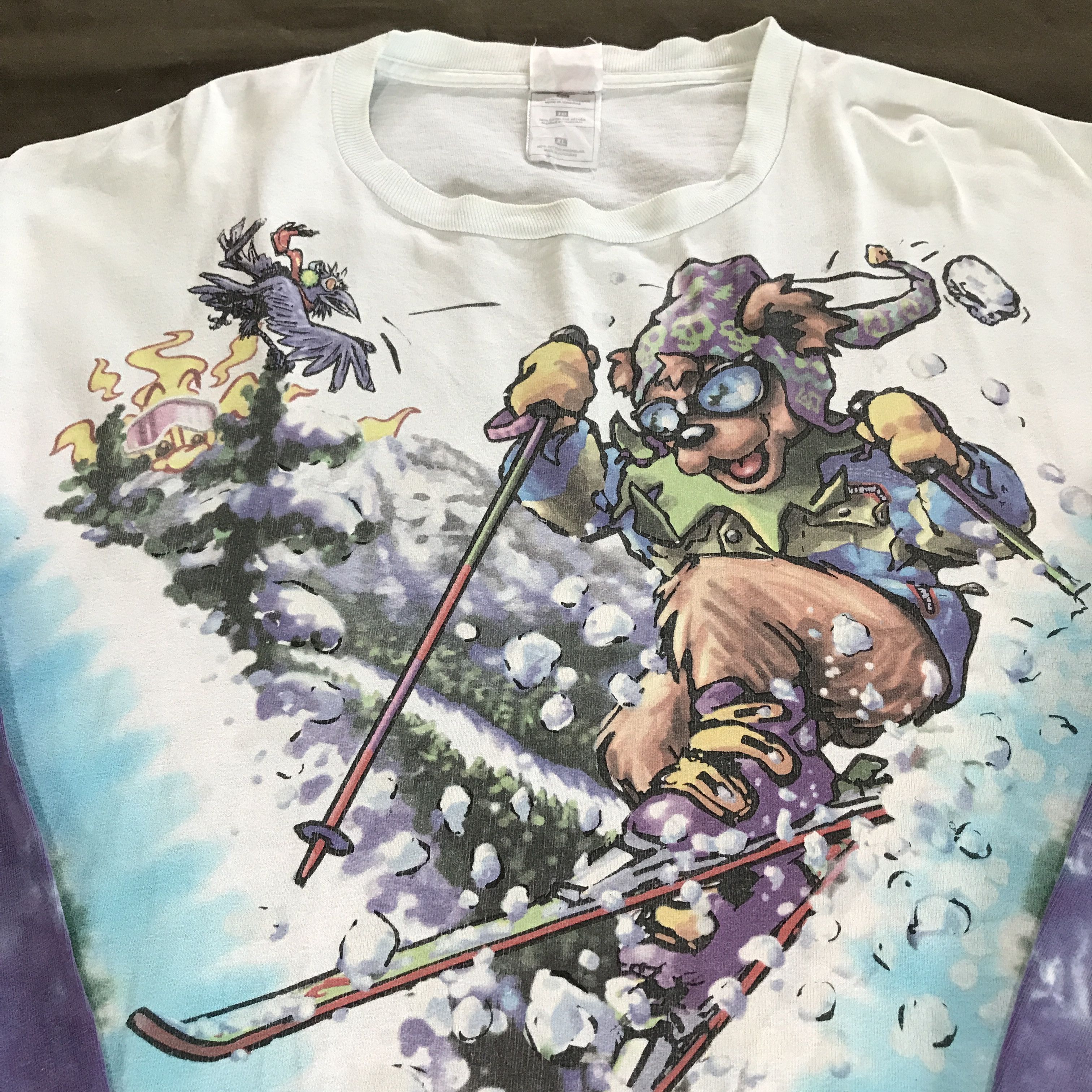 Flatbush Zombies Vintage 90s Grateful Dead Skiing bear Promo Tee XL Size US XL / EU 56 / 4 - 5 Thumbnail