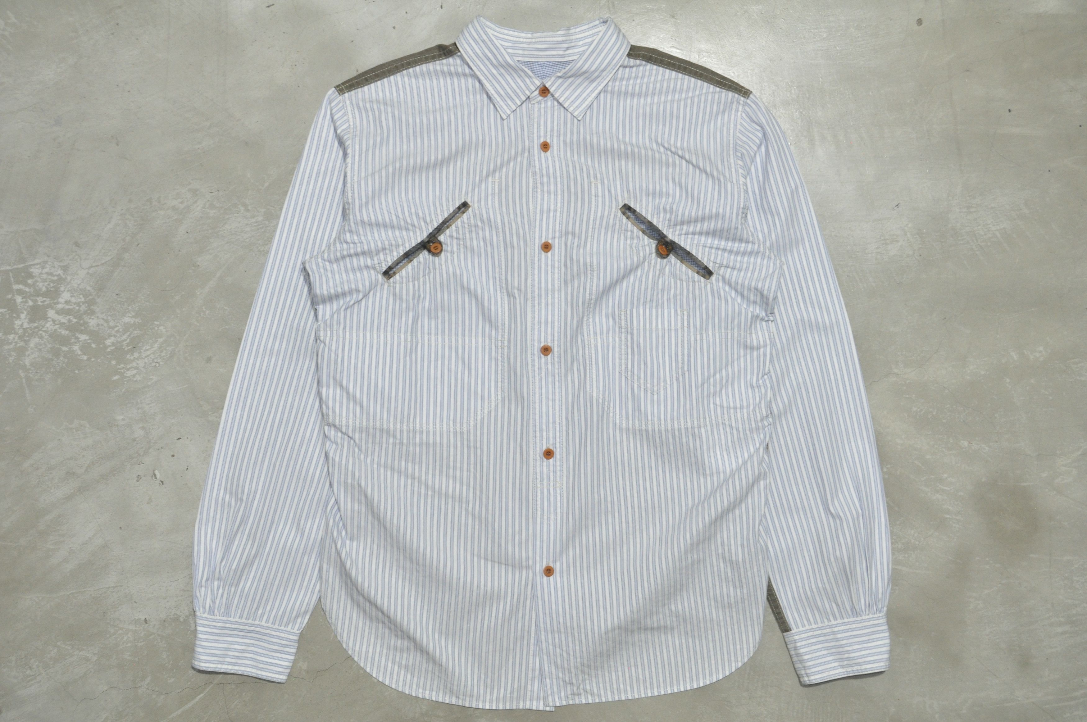 Comme des Garcons Junya Watanabe - CDG - F/W 17 - Contrast Wool Panel Shirt Size US M / EU 48-50 / 2 - 1 Thumbnail