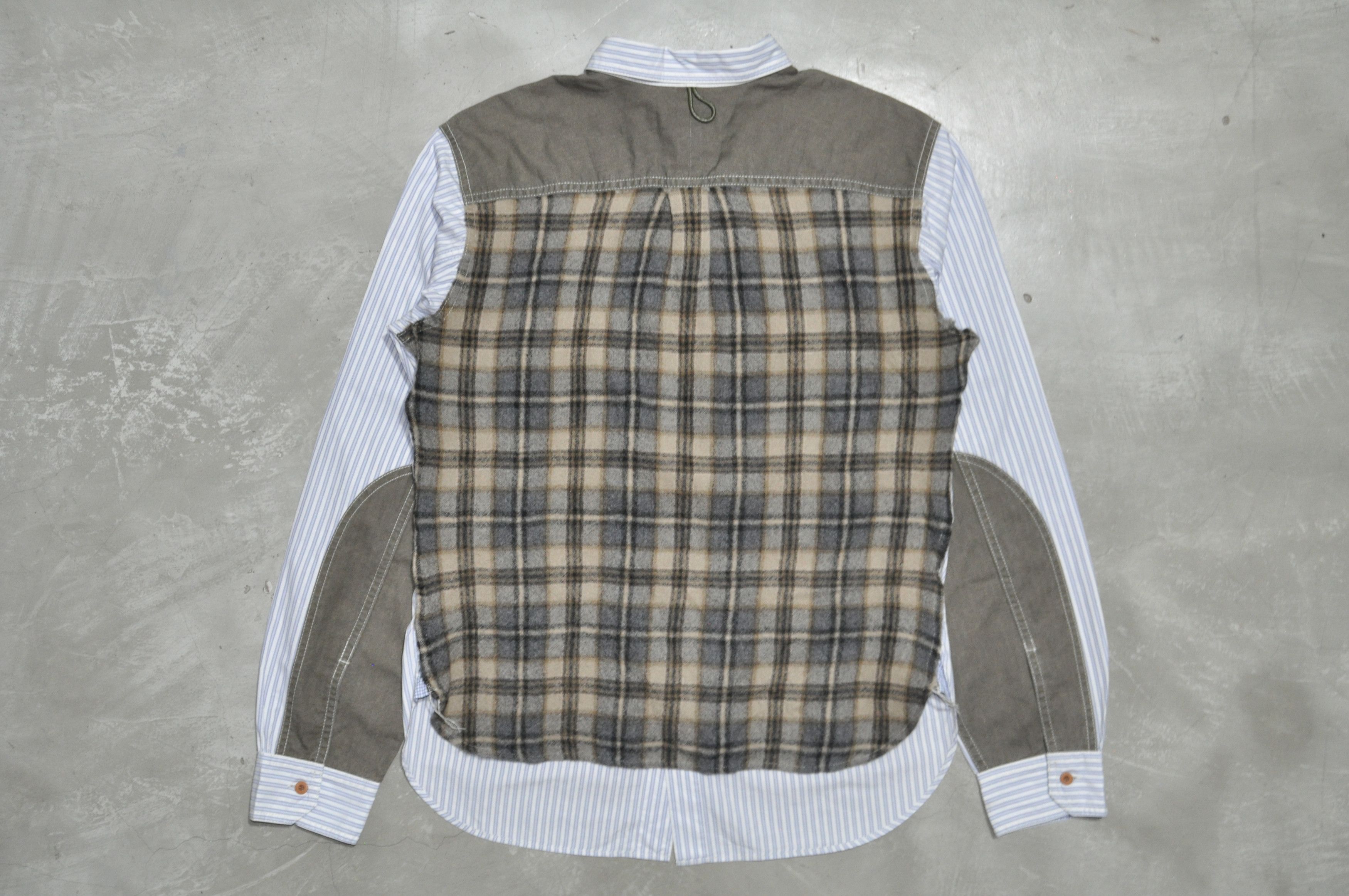 Comme des Garcons Junya Watanabe - CDG - F/W 17 - Contrast Wool Panel Shirt Size US M / EU 48-50 / 2 - 2 Thumbnail