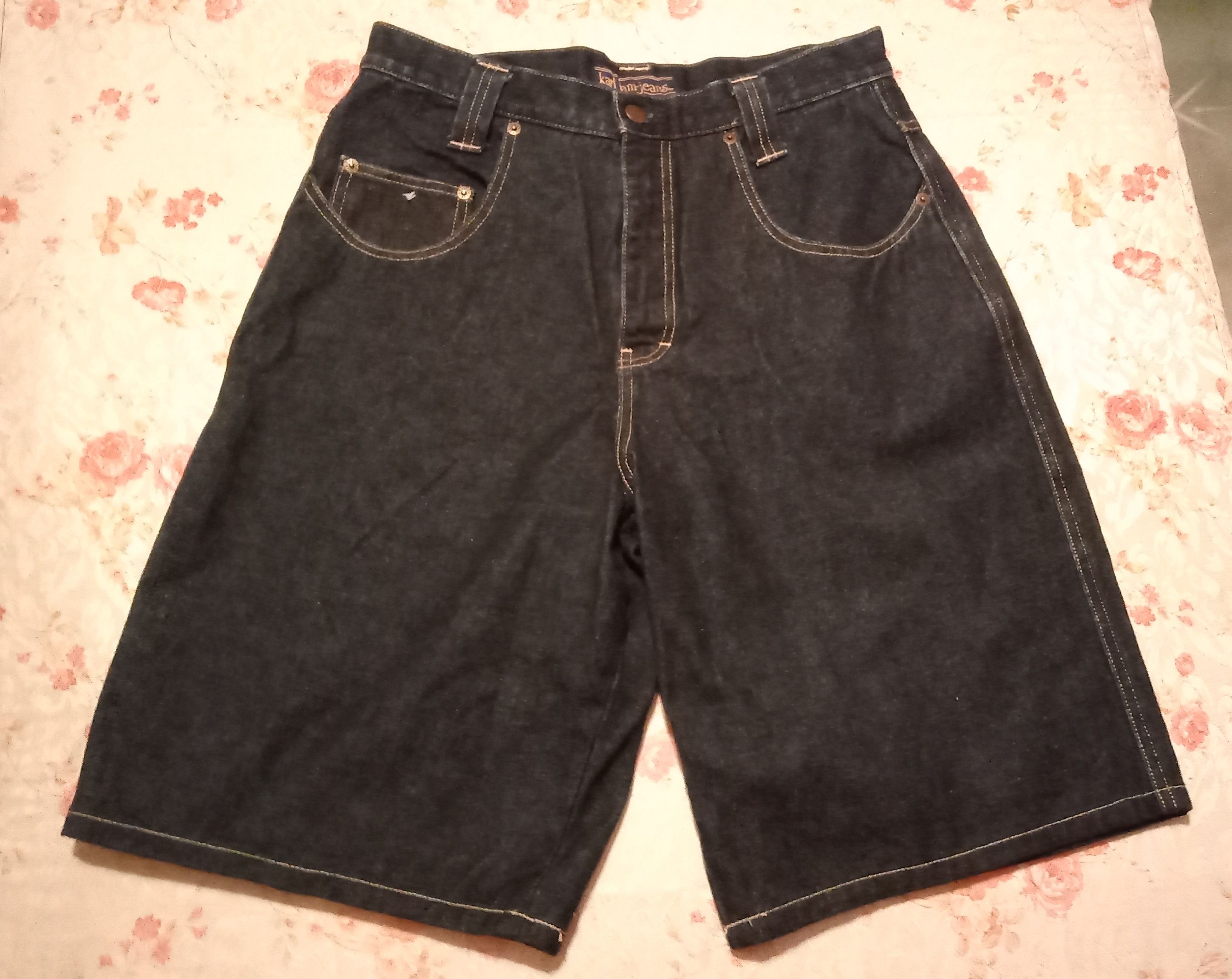 Karl Kani Vintage Style Karl Kani Denim Cut Jean Shorts Size US 32 / EU 48 - 1 Thumbnail