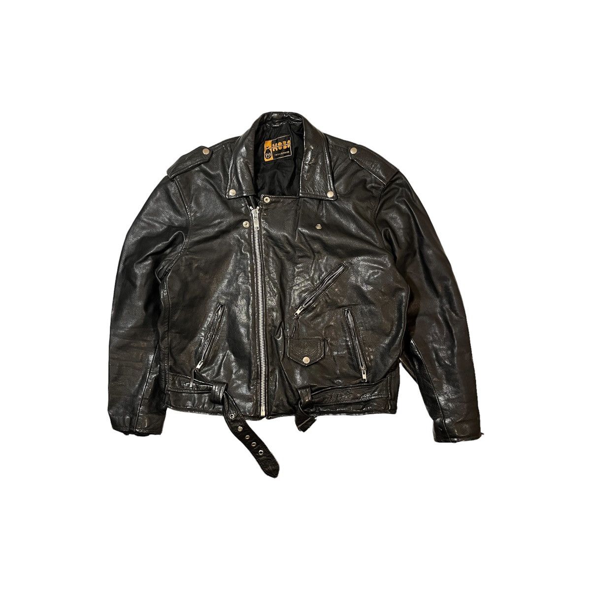 90's ファッション leather over jacket -90's old black 52