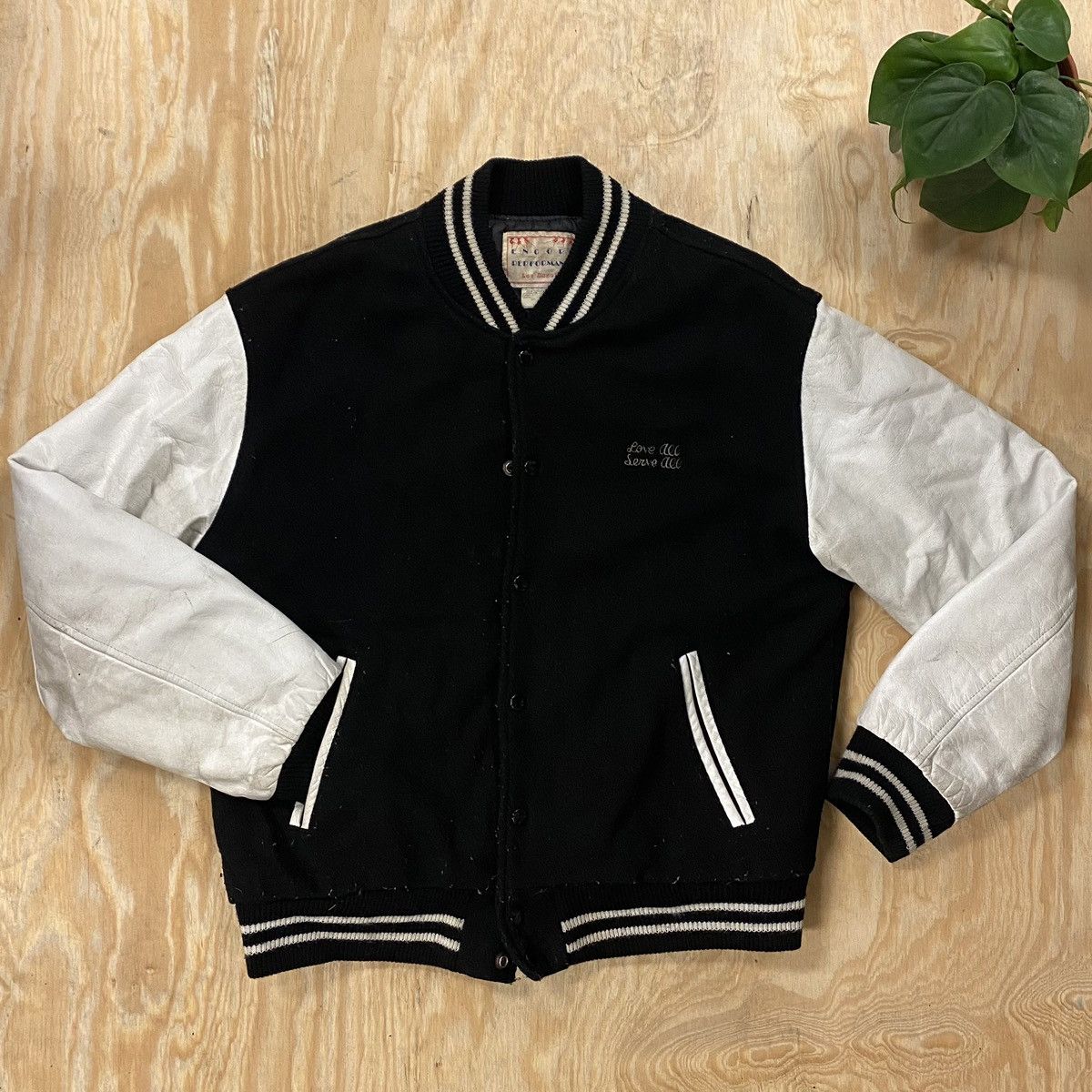 Vintage Monotone Letterman Love All Serve All | Grailed