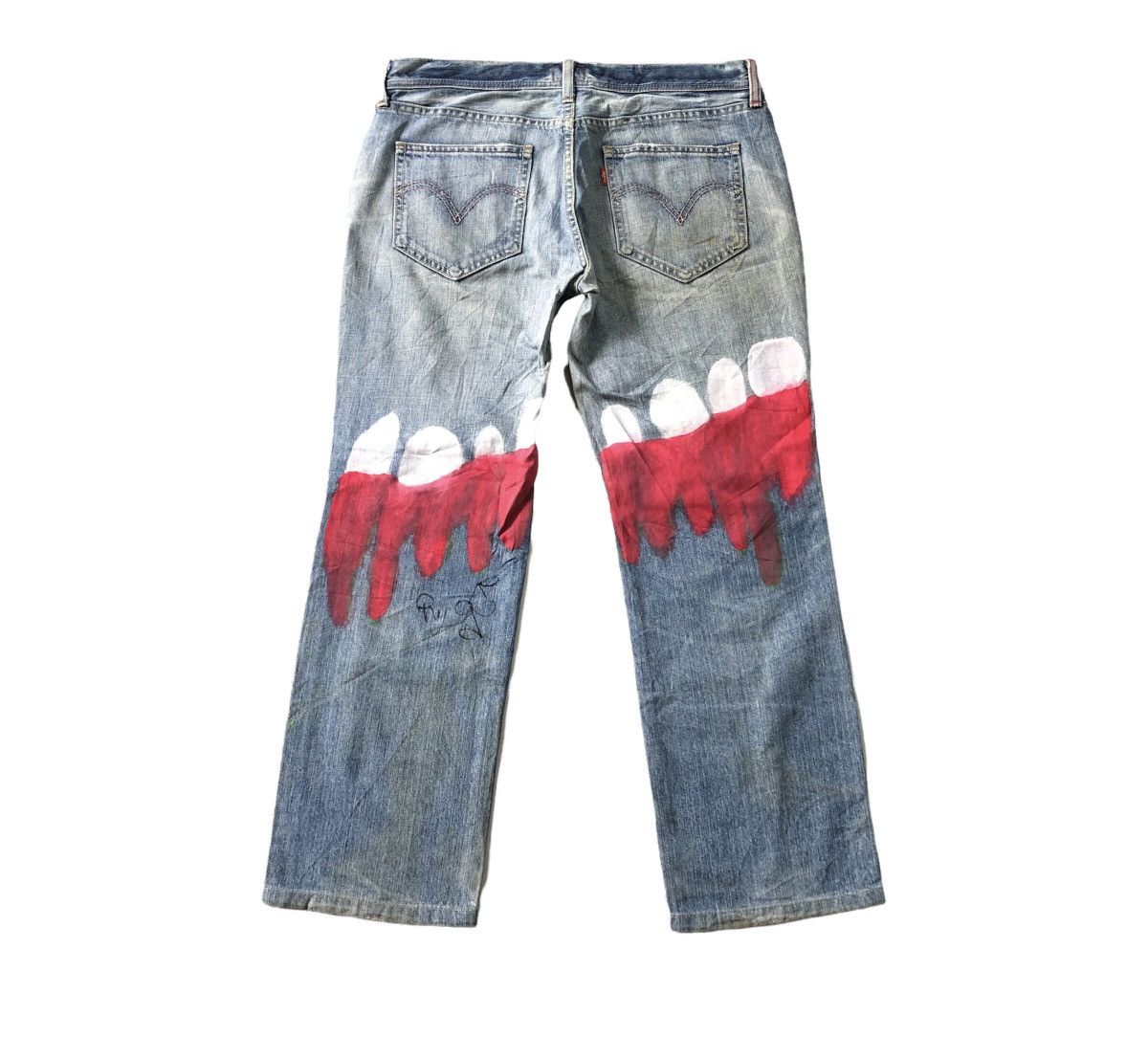 Levi's Rare! Levis Redloop Custom Painting Lowrise Pant Size US 31 - 2 Thumbnail