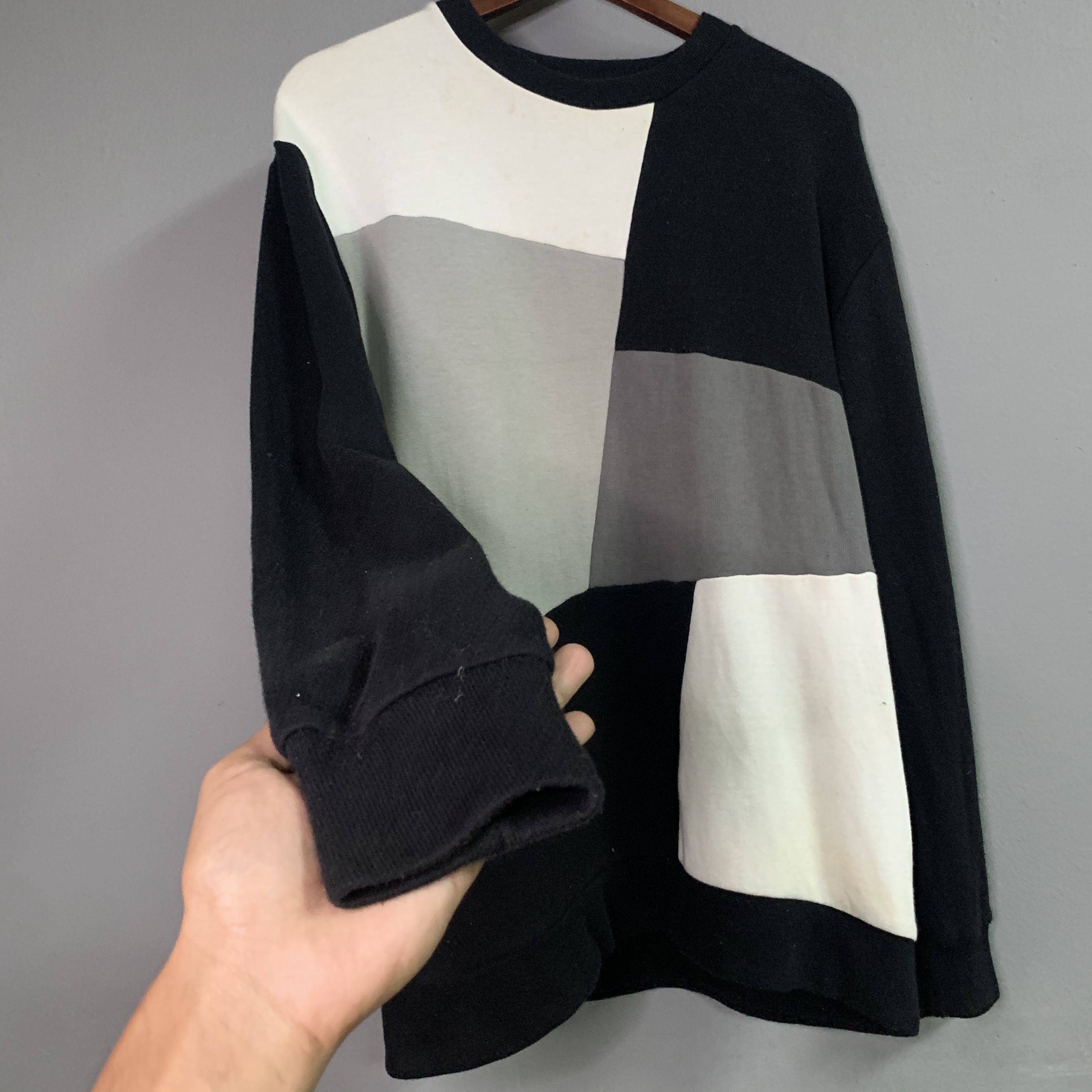 Japanese Brand FLA⚡️H ⚡️ALE 🔥 Vintage TAKEO KIKUCHI Block Design Sweater Size US M / EU 48-50 / 2 - 2 Thumbnail