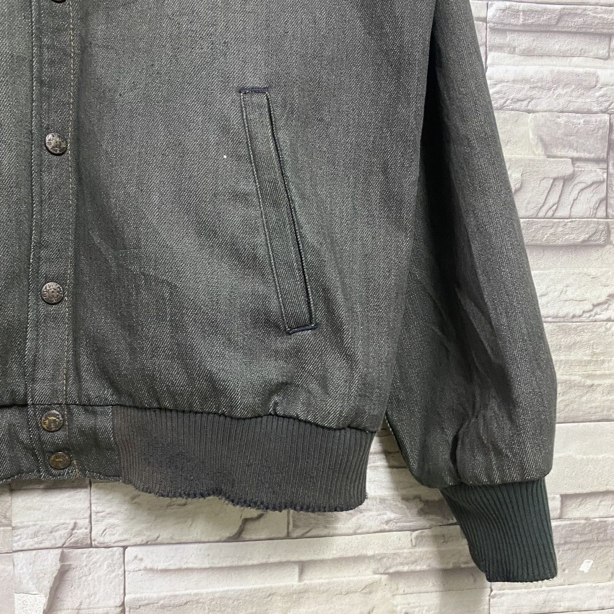 Blue Blue Japan Vintage BLUE BLUE Denim Varsity Jacket Size US L / EU 52-54 / 3 - 6 Thumbnail