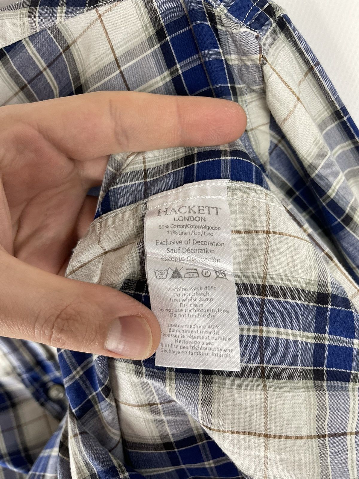 Hackett Hackett London checkered linen cotton plaid ls shirt Size US M / EU 48-50 / 2 - 9 Thumbnail