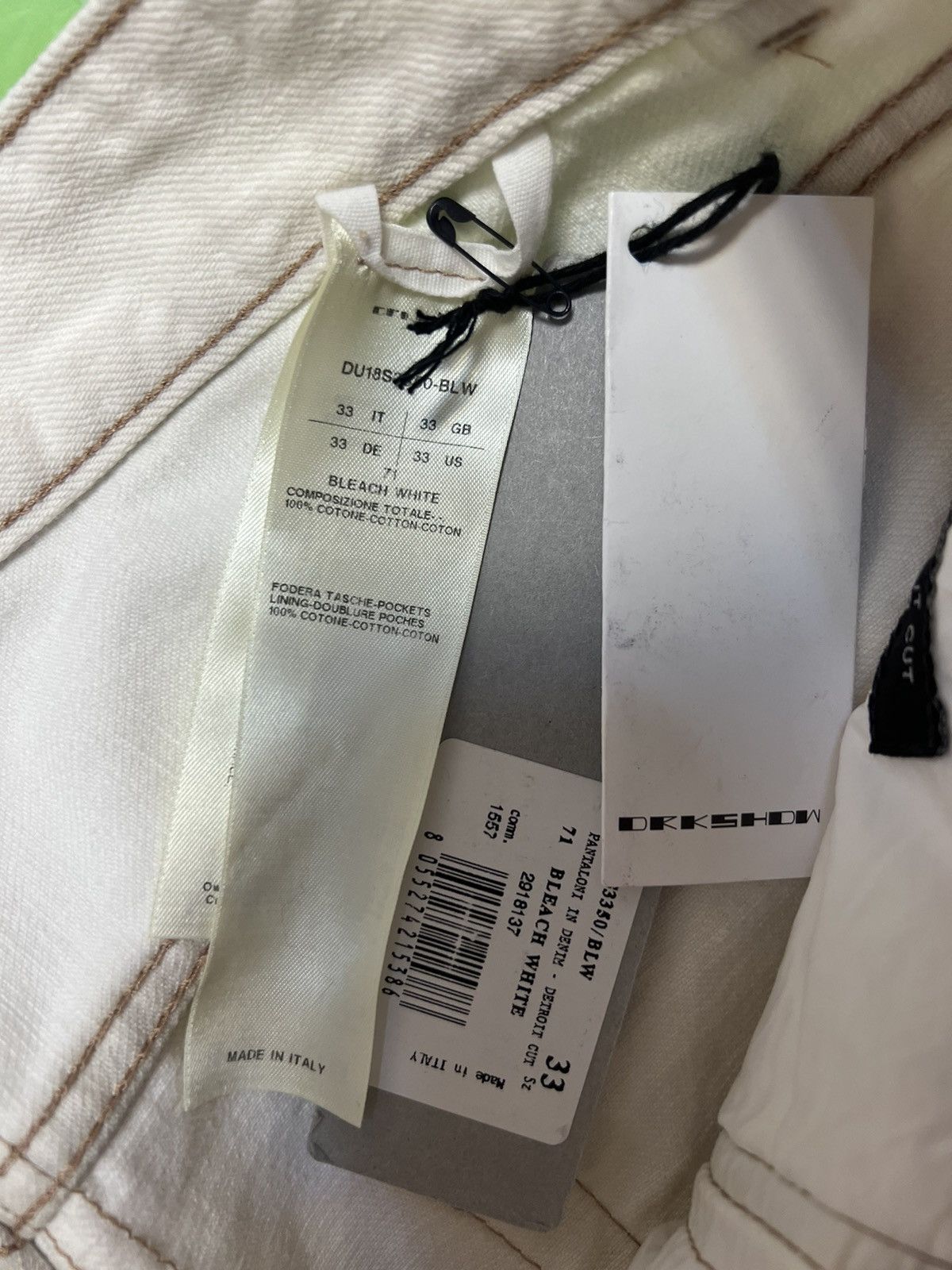 Rick Owens Drkshdw Rick owens BLEACH WEITE DETROIT CUT JEANS sz33 Size US 33 - 5 Thumbnail