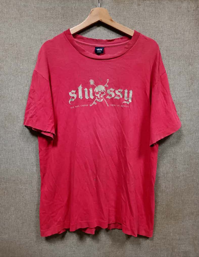 Stussy vintage 90s t shirt stussy world tour distressed | Grailed