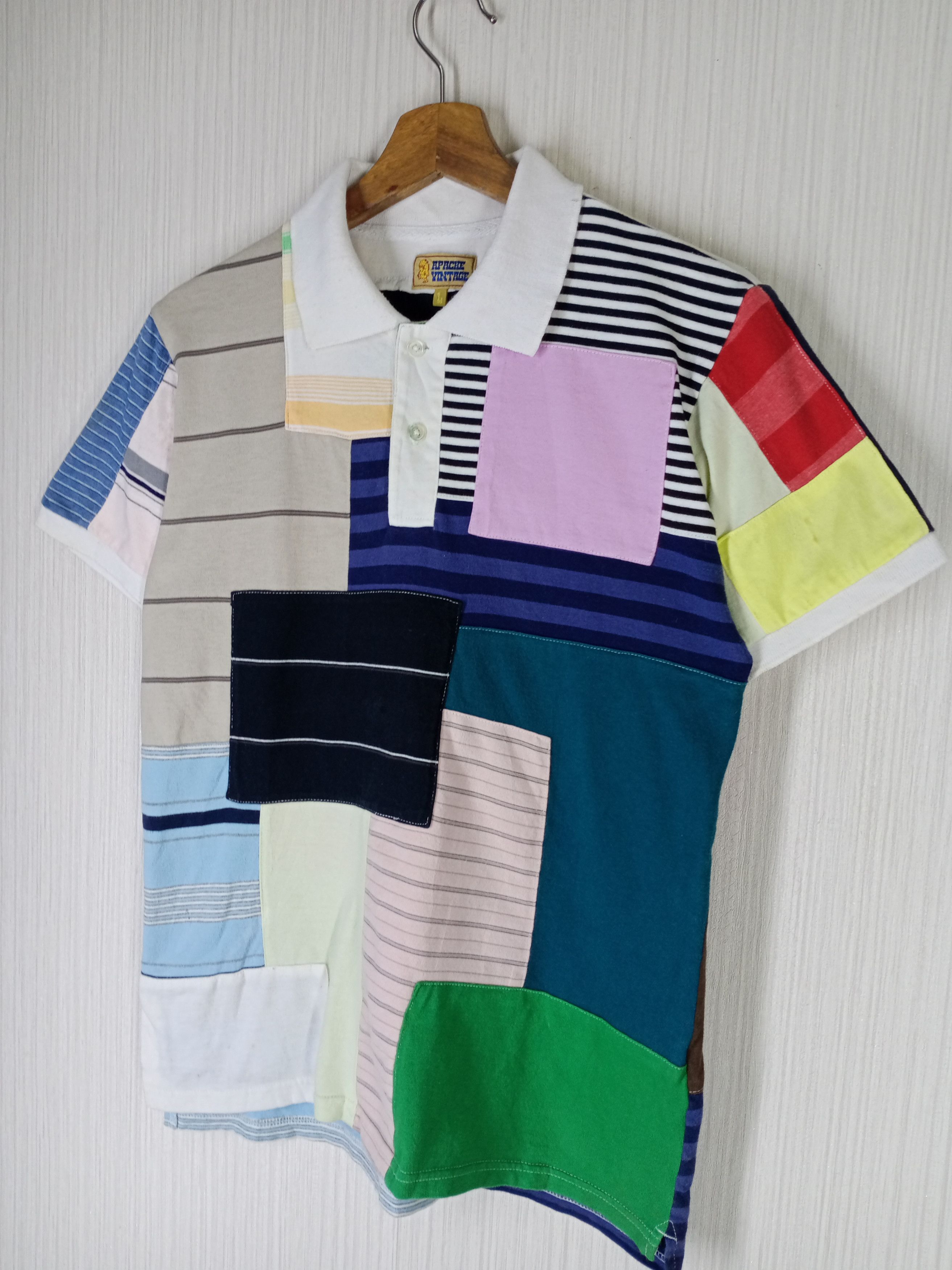 Japanese Brand × Vintage Rare Vintage Apache Pacthwork Polo Shirt Size US M / EU 48-50 / 2 - 4 Thumbnail