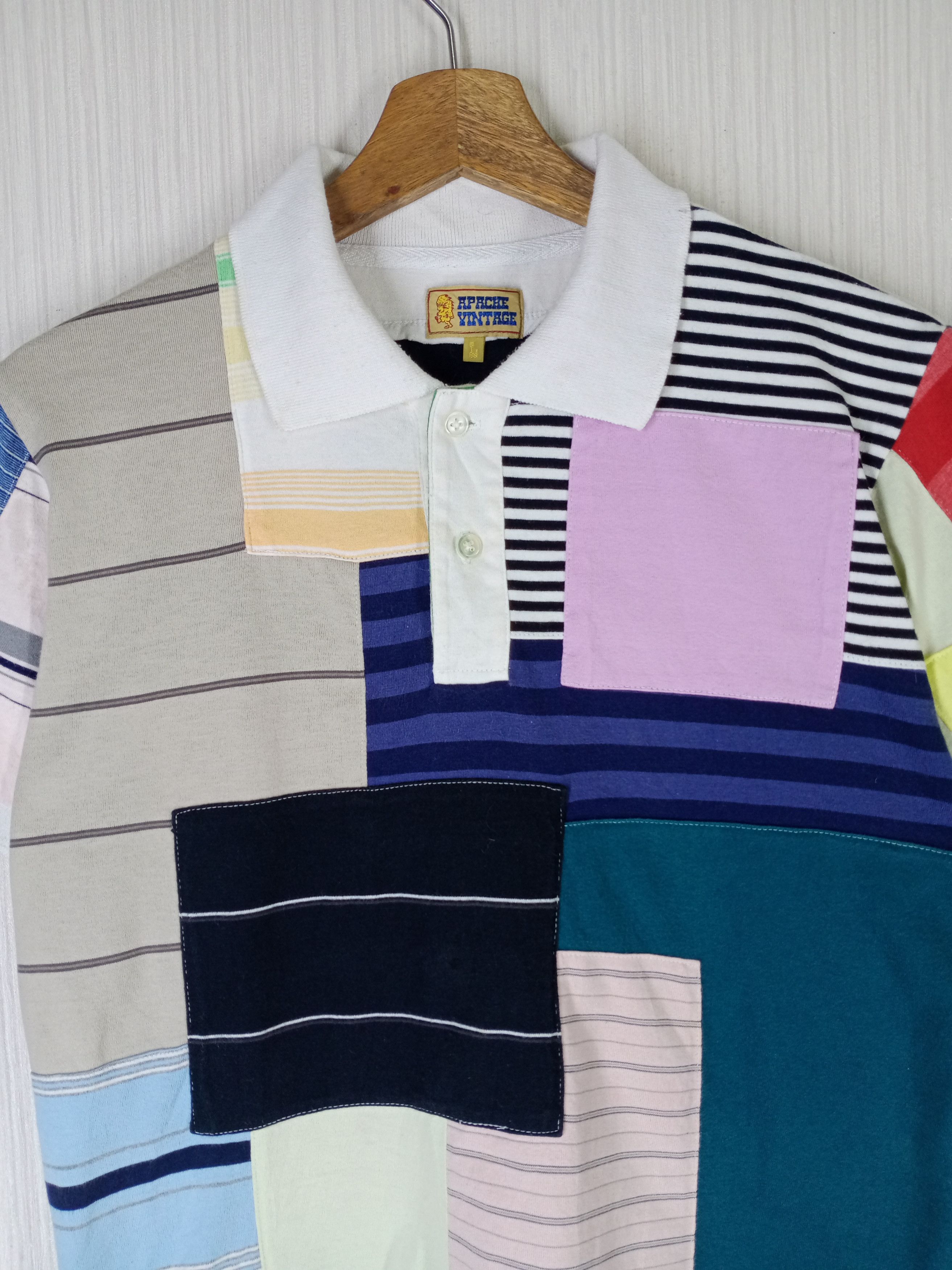 Japanese Brand × Vintage Rare Vintage Apache Pacthwork Polo Shirt Size US M / EU 48-50 / 2 - 3 Thumbnail